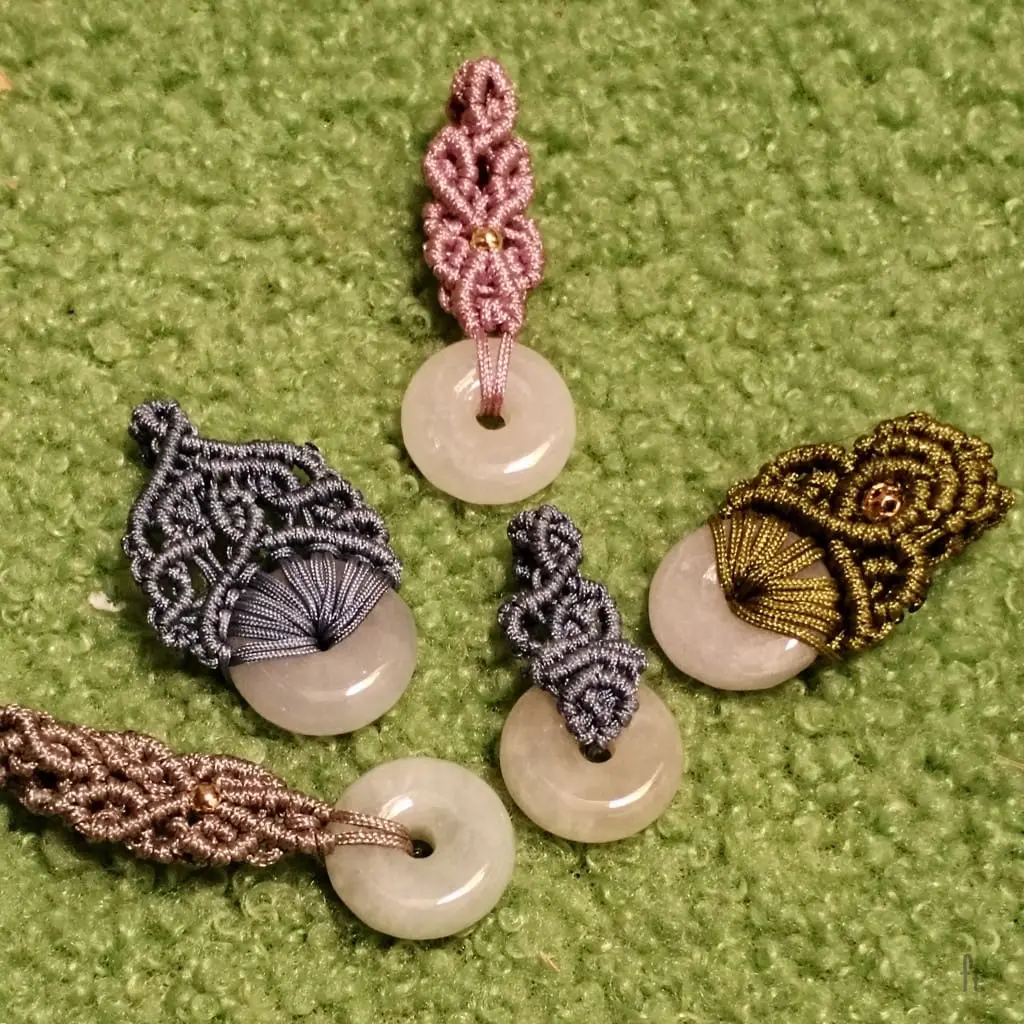 Handmade Macrame Jade Charms