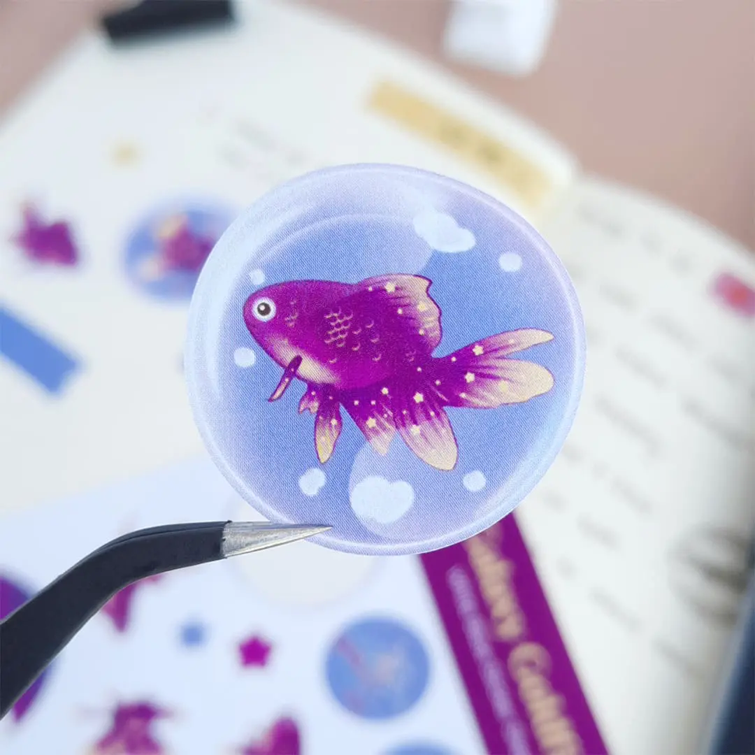 Galaxy goldfish A6 Sticker sheet | Journal | Scrapbook | Stationary