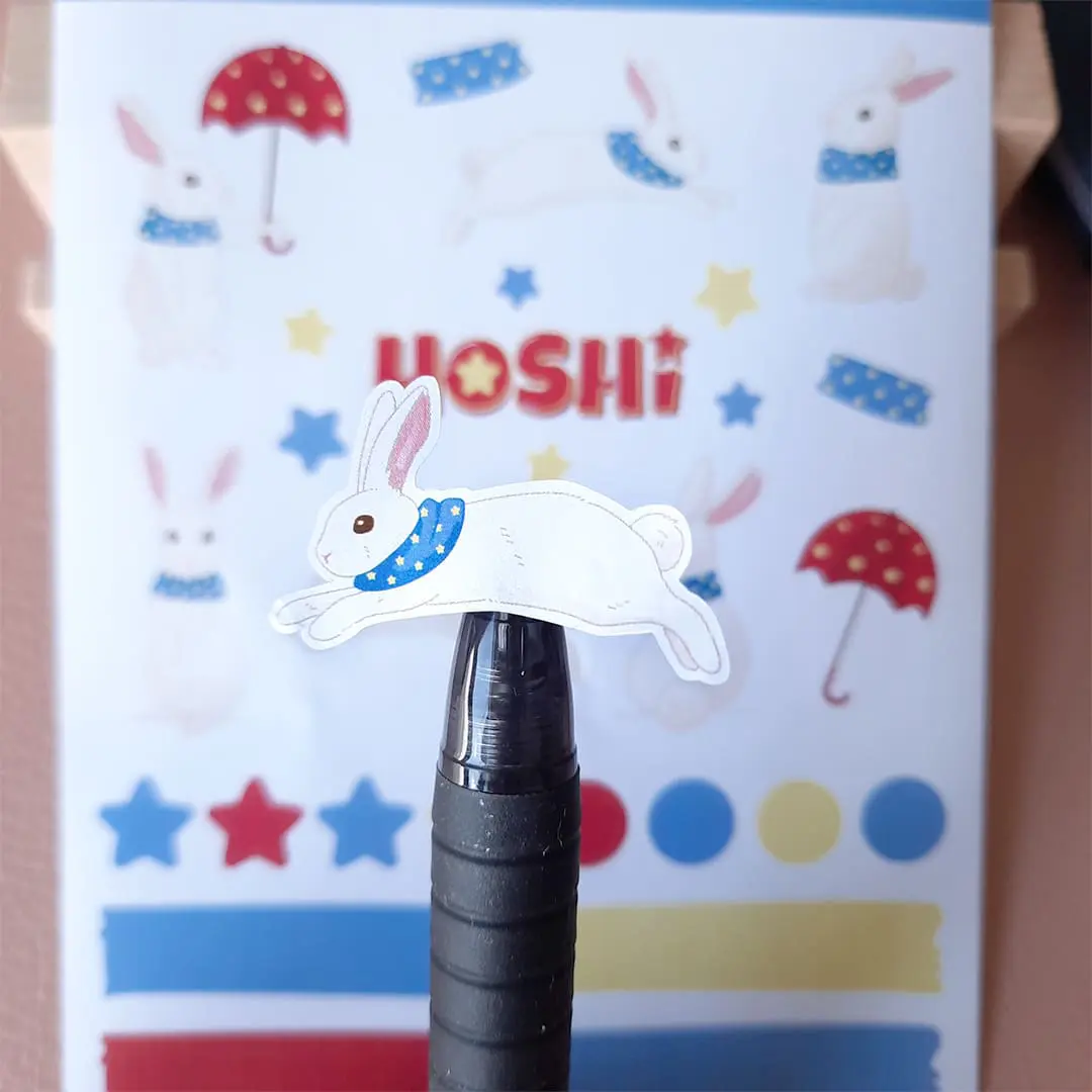Hoshi Bunny A6 Sticker sheet | Journal | Scrapbook | Stationary