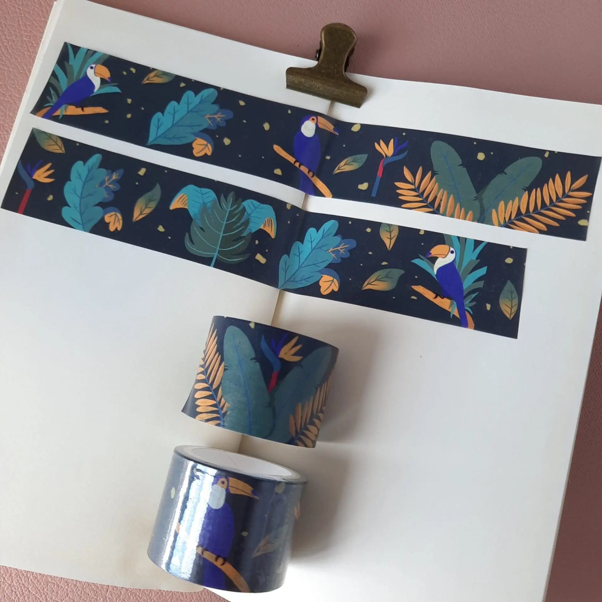 Tropical forest illustration washi tape | Journaling | Book planner | Scrapbook