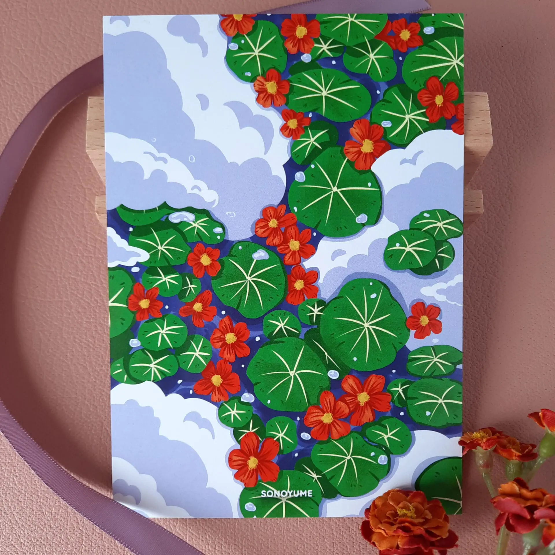 Cloud garden postcard artprint | Journaling | Book planner | Scrapbook