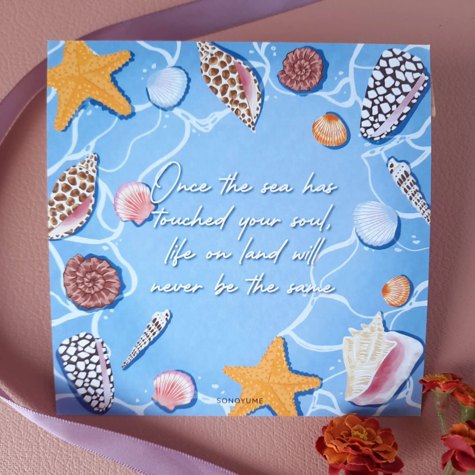 Sea shells quote postcard artprint | Journaling | Book planner | Scrapbook