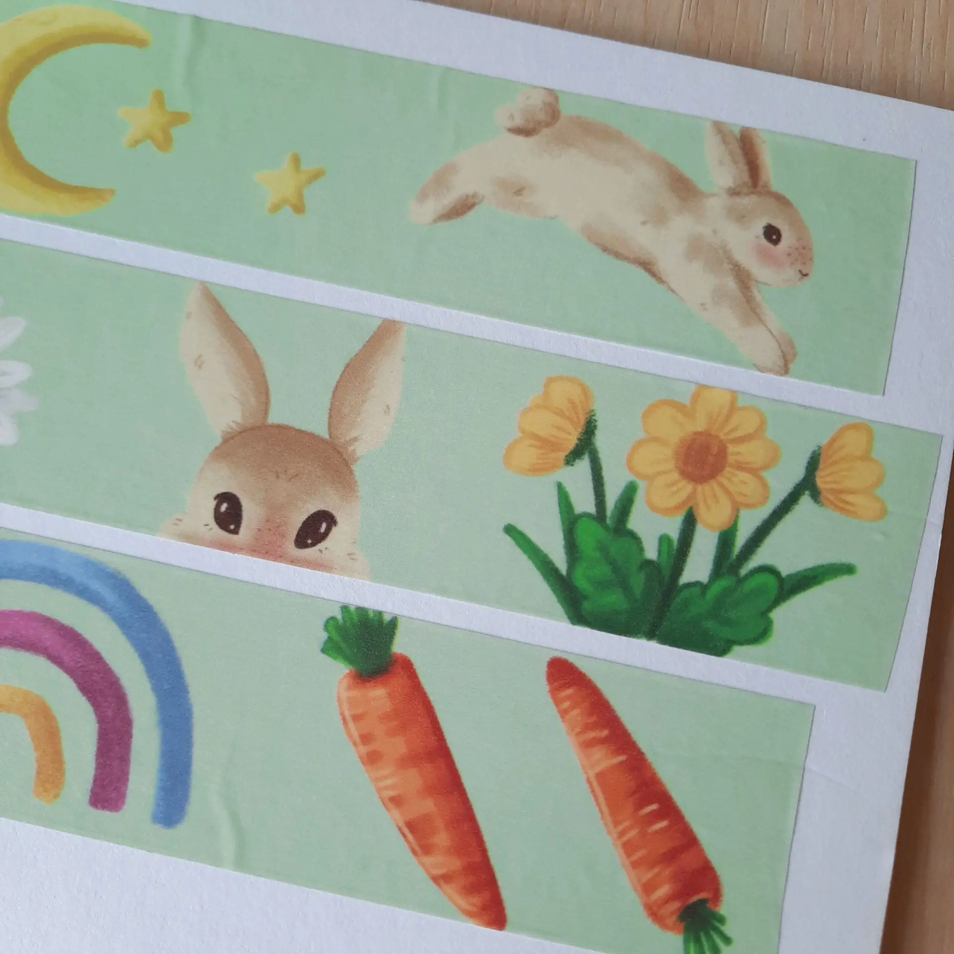 Bunny Garden illustration washi tape | Journaling | Book planner | Scrapbook