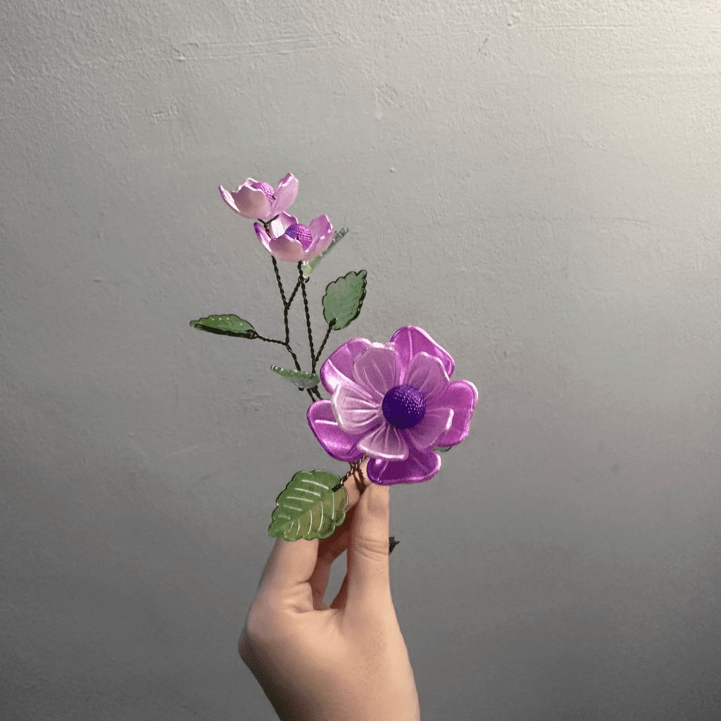 Acrylic Flower Stalk-PURPLE PEONY｜亚克力手作花（一支小牡丹）