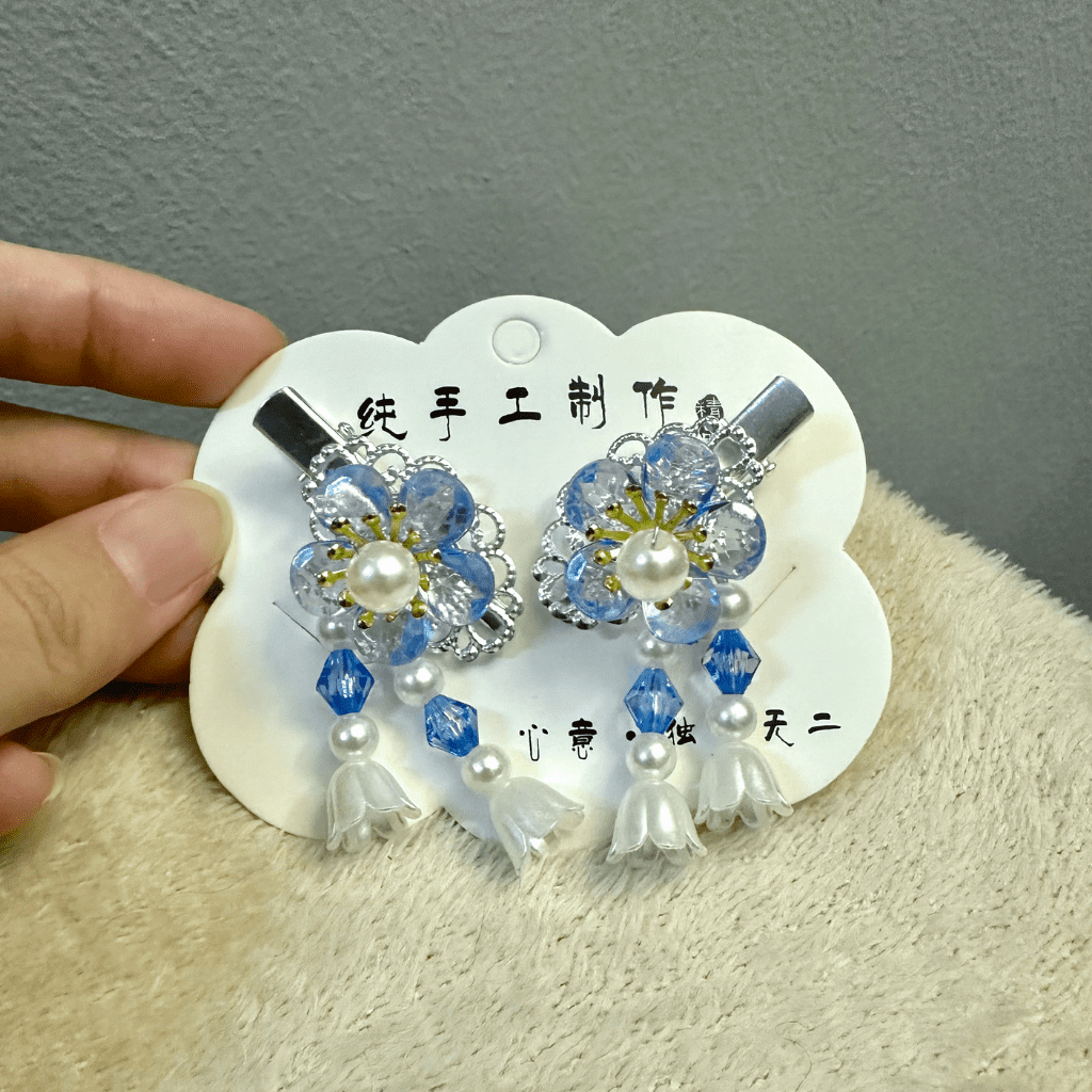 Acrylic Flower Hair Clip-BLUE｜古风发夹（蓝色）
