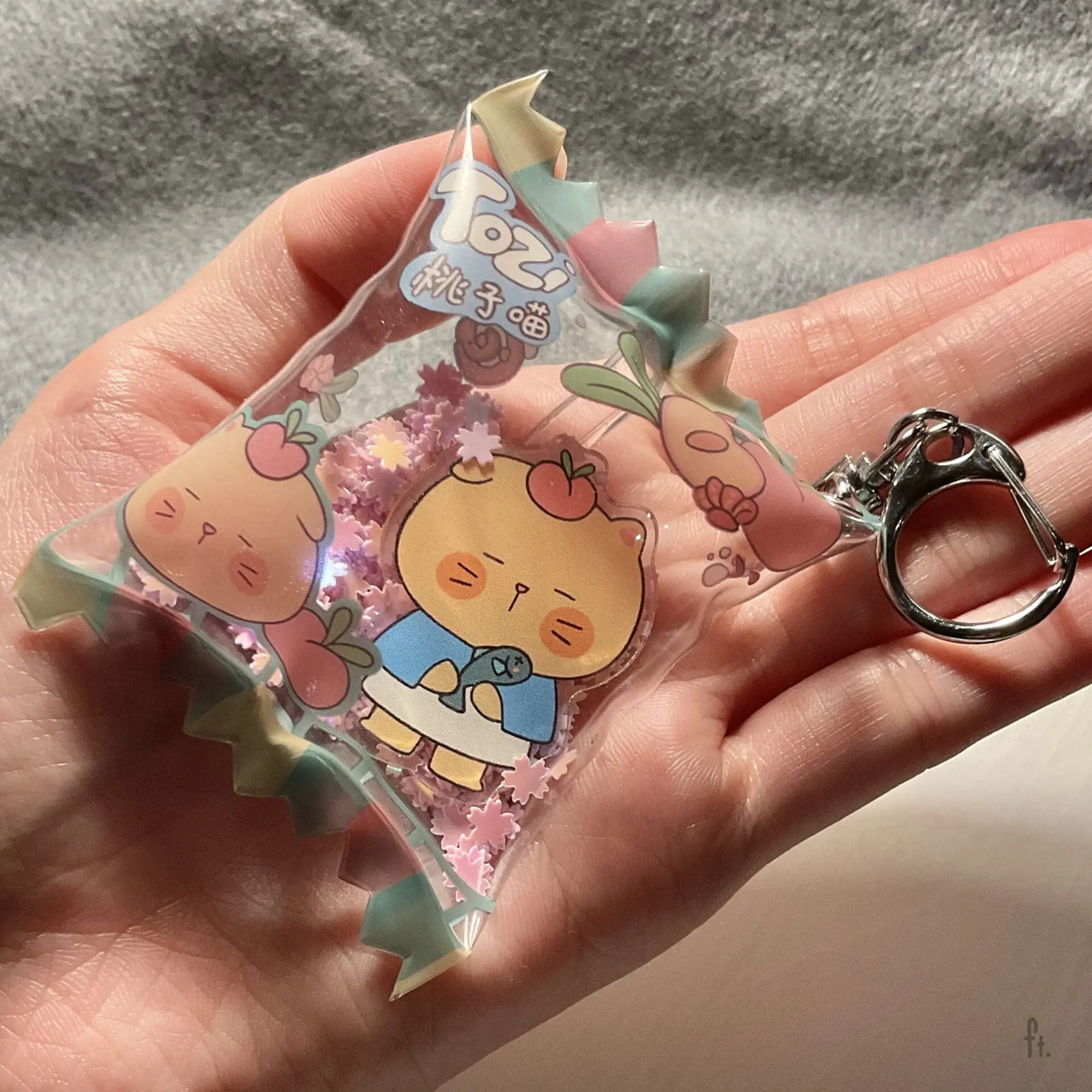 Tozi Peach Cat Candy Bag Keychain