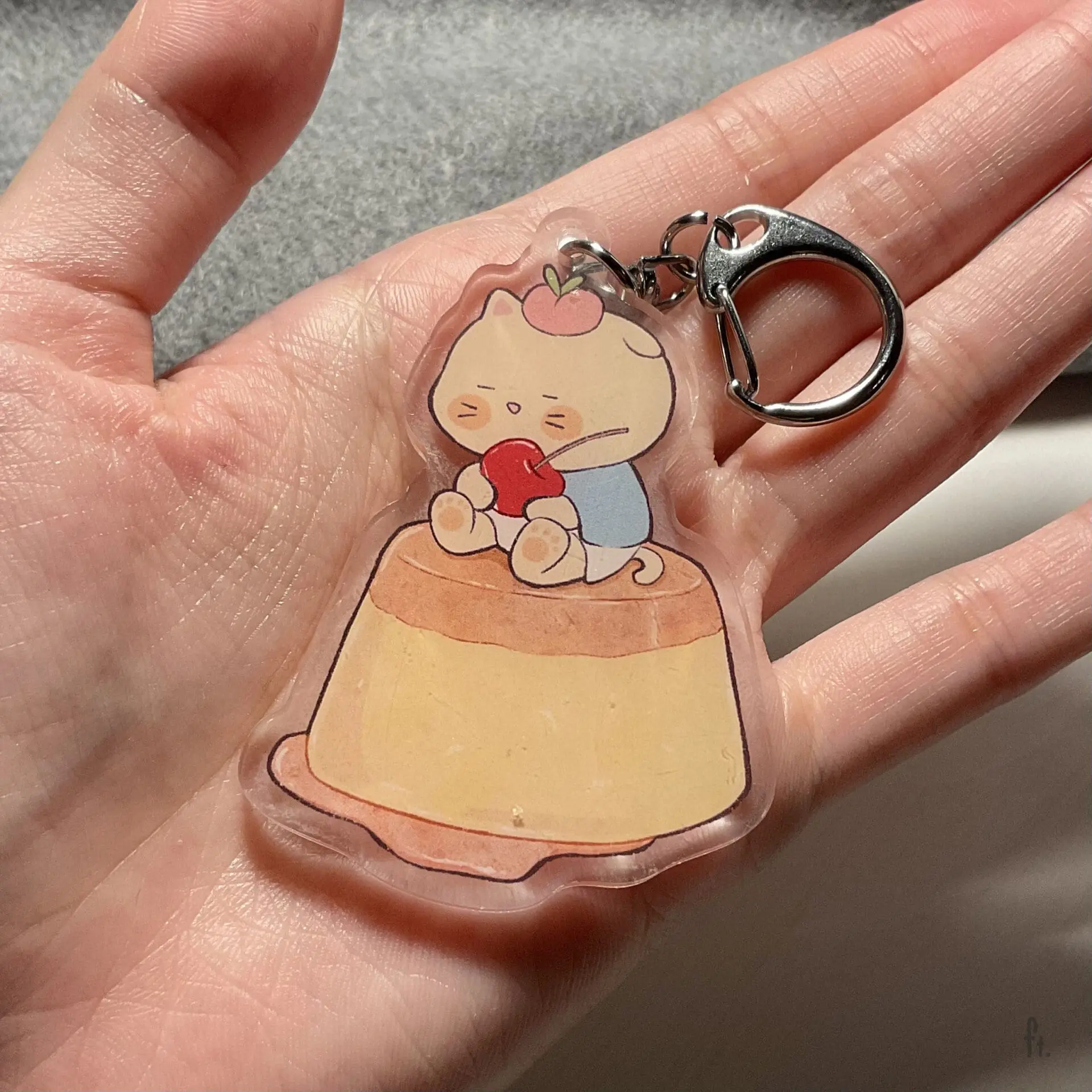 Tozi Pudding Cat Acrylic Keychain