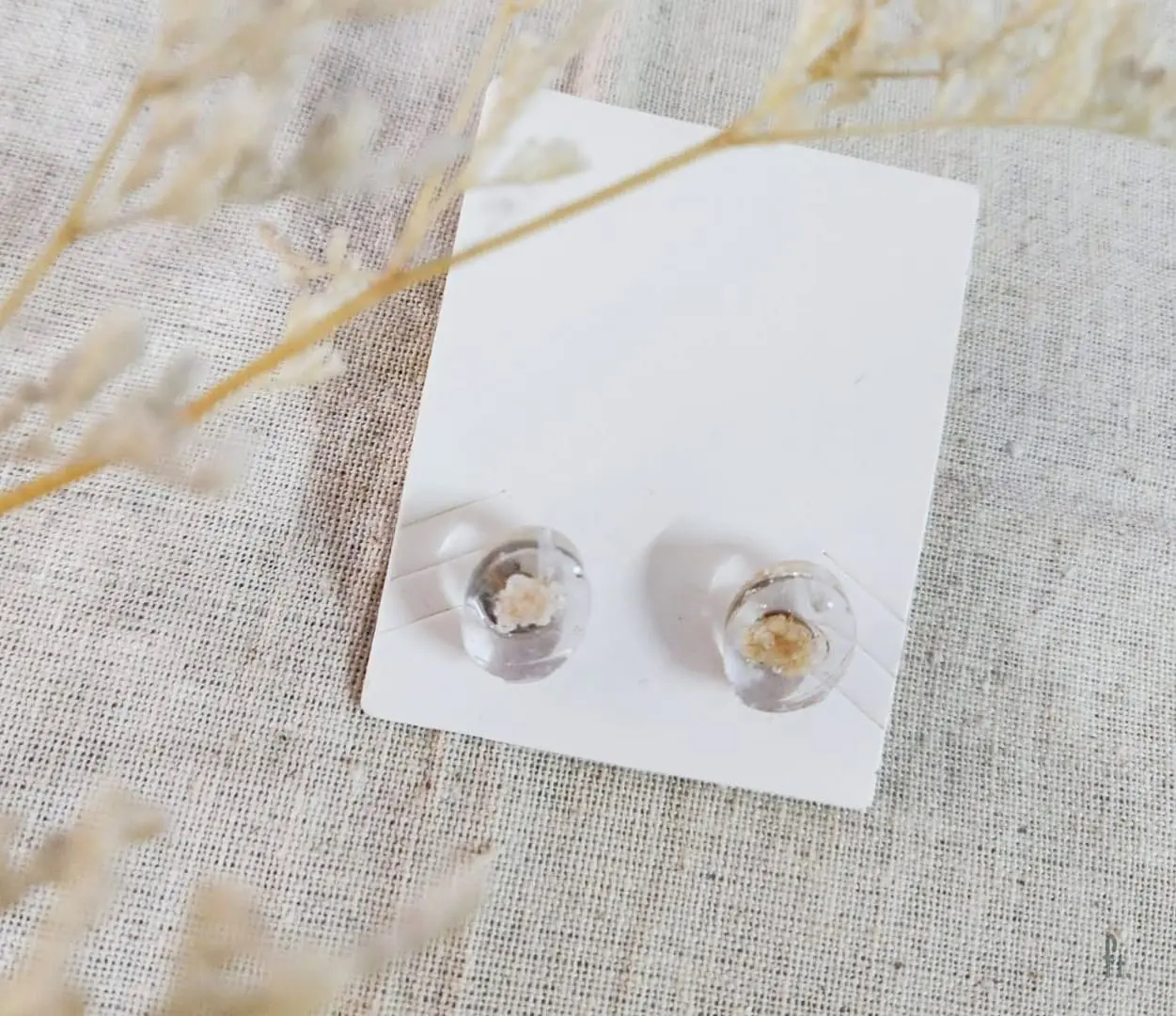 Li'Annette Nude Baby Breath Cottagecore Style Resin Stud Earring