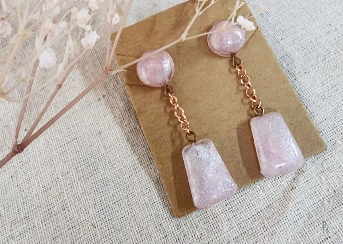 Li'Annette Baby Pink Pastel Pink Resin Dangling Earring