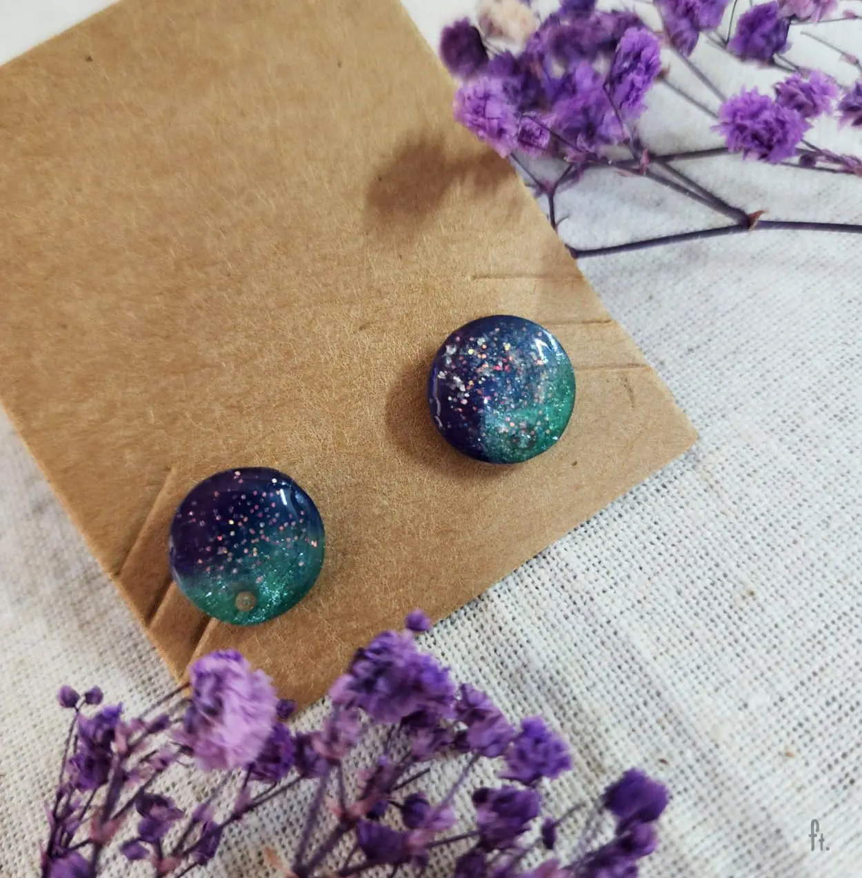 Li'Annette Peacock Ombre Resin Stud Earring