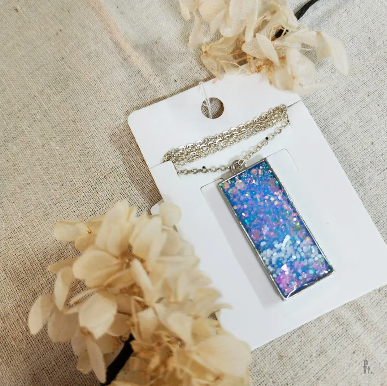 Li'Annette Pastel Blue Resin Necklace