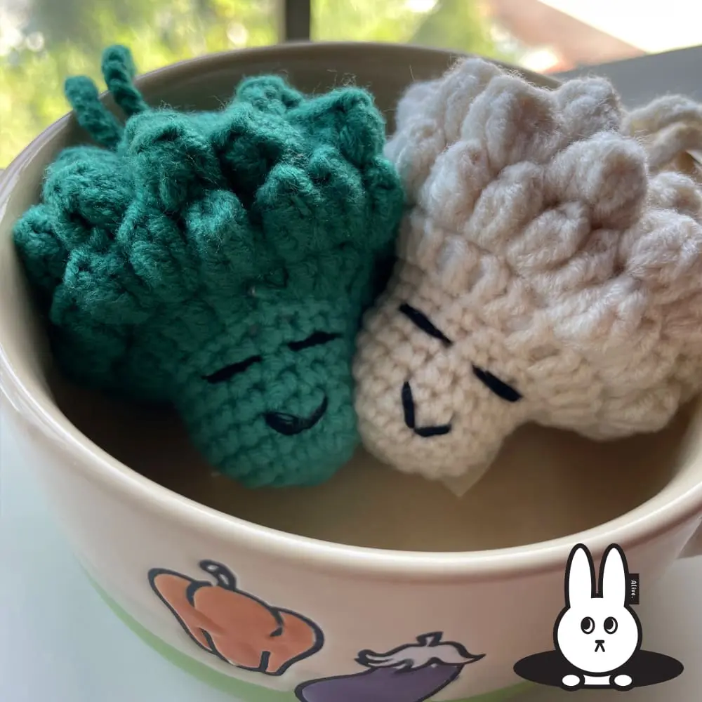 Broccoli & Cauliflower Keychain