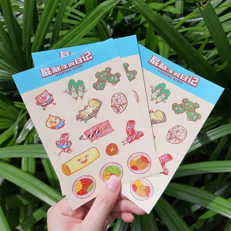 [A6 Sticker Sheet] Hot Pot Sticker Sheet/Kiss Cut Sticker/Waterproof