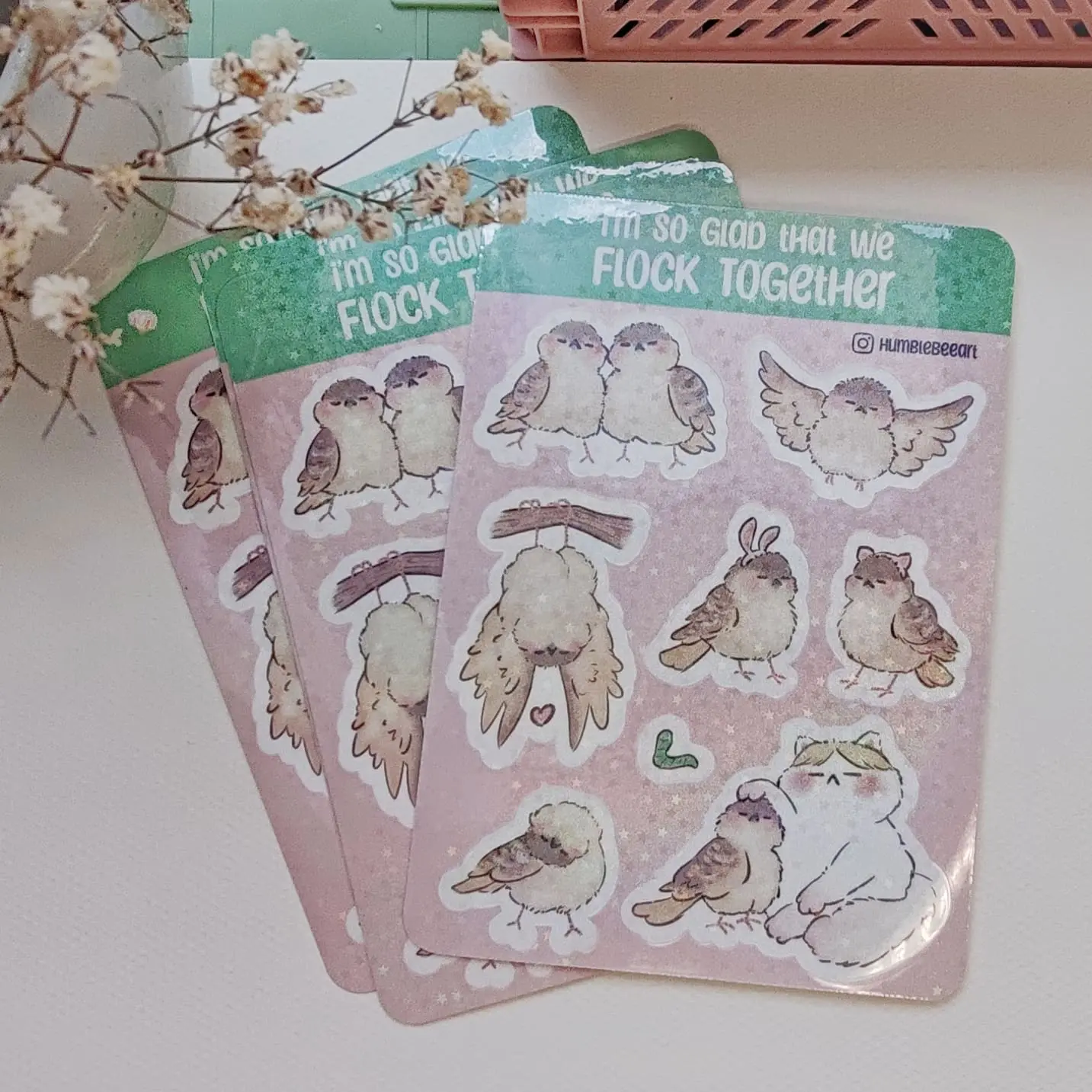 HUMBLEBEE I'm So Glad That We Flock Together Waterproof Sticker Sheet