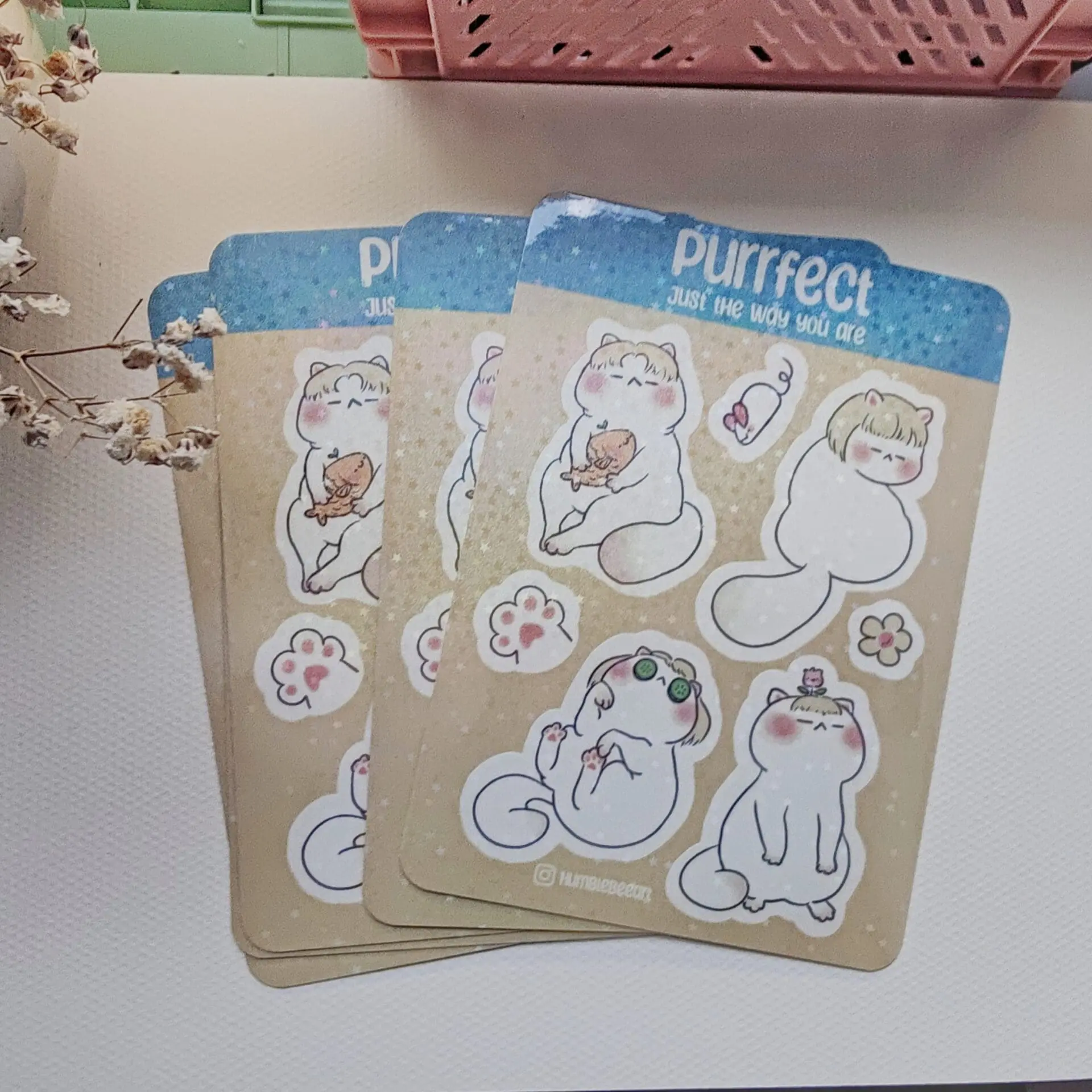 HUMBLEBEE Purrfect Just The Way You Are Waterproof Sticker Sheet
