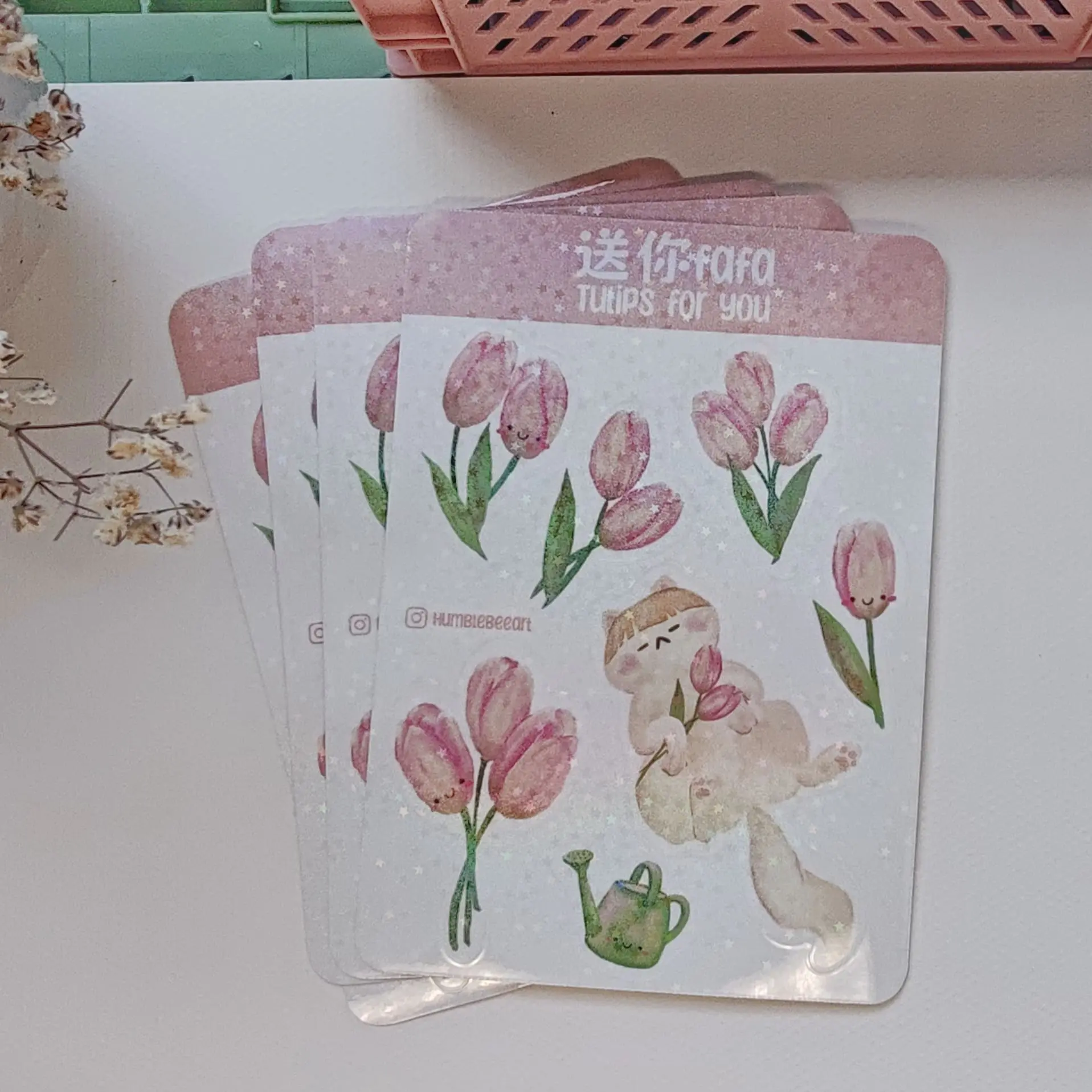 HUMBLEBEE Tulips For You Waterproof Sticker Sheet