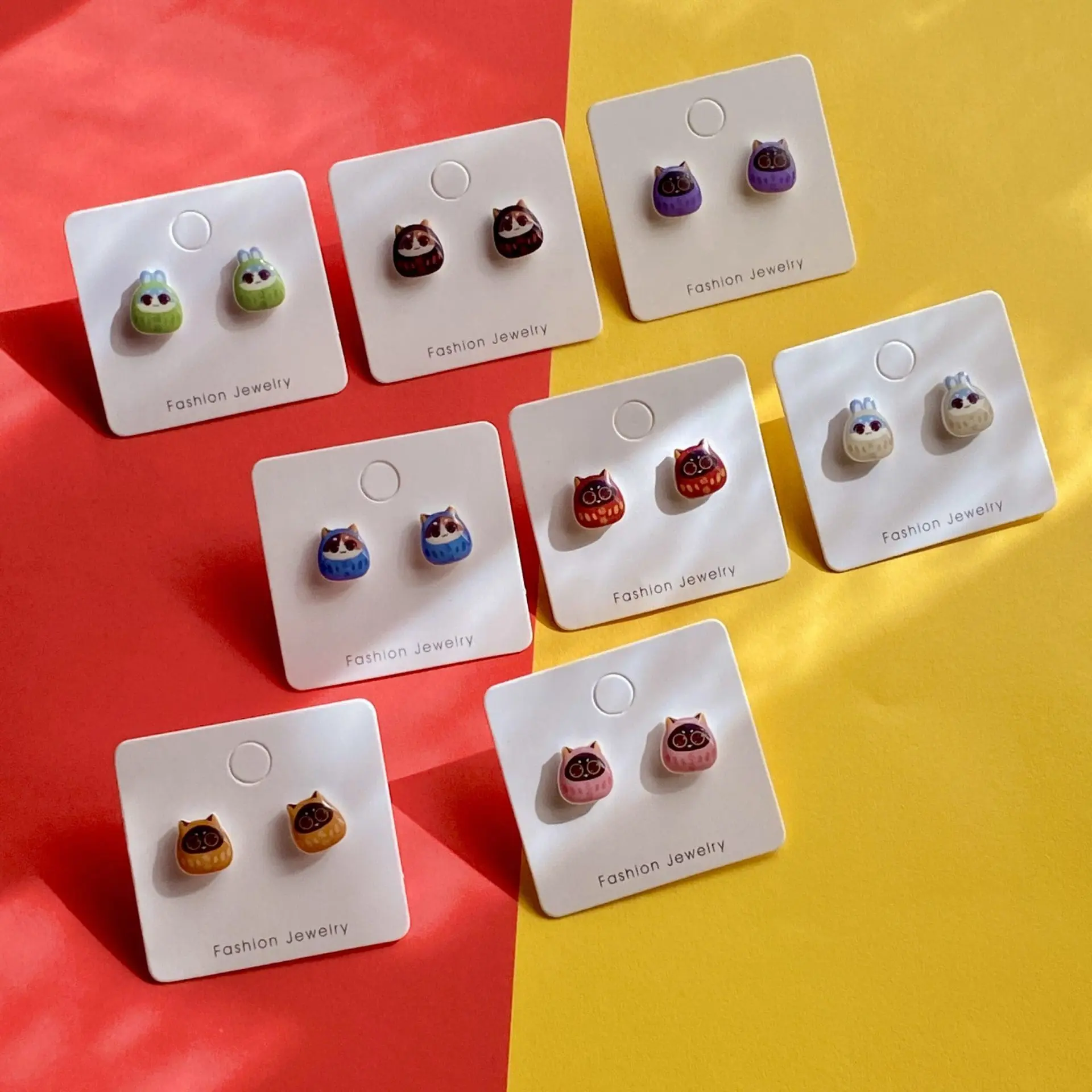Daruma Earring (with plastic needles)