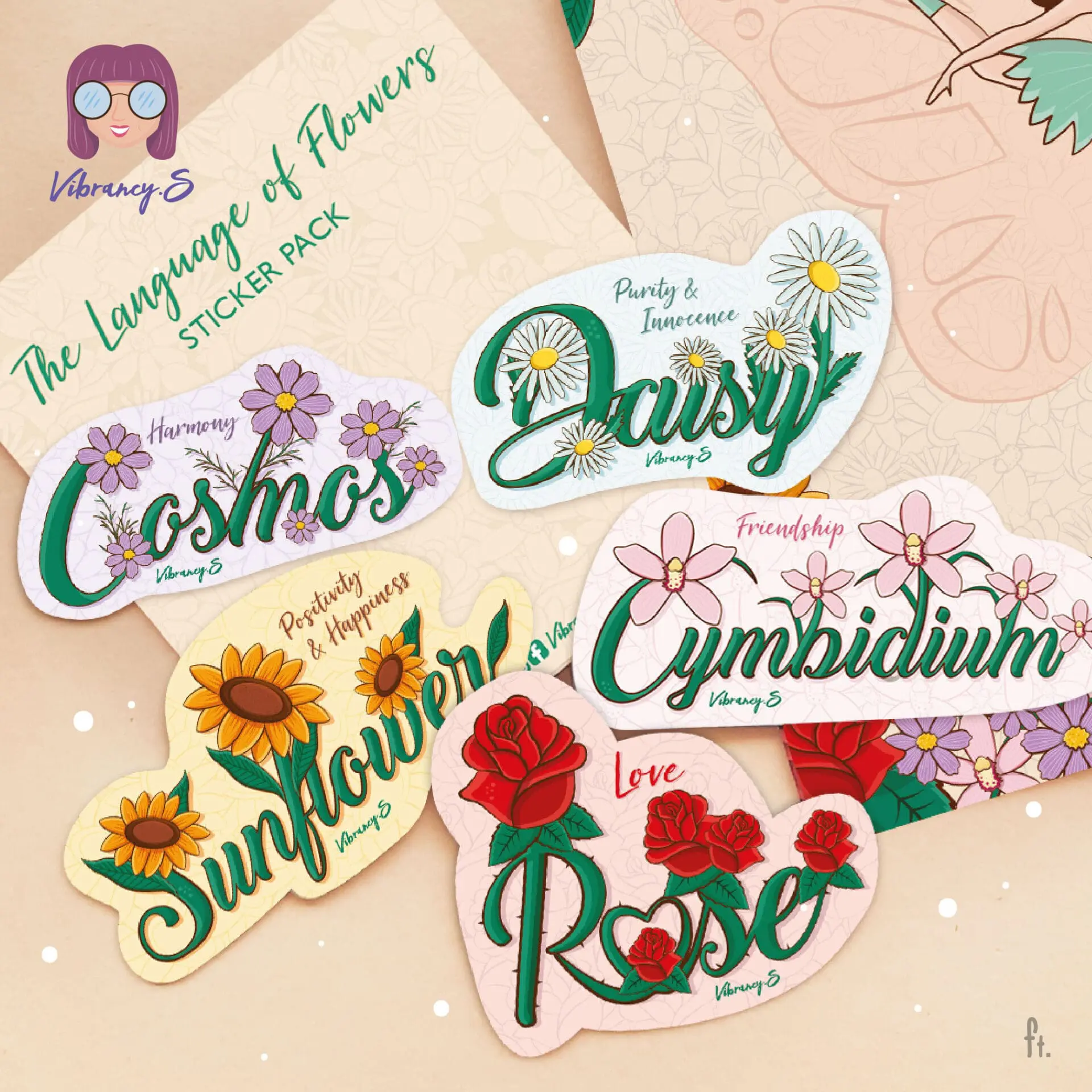 Language of Flowers Sticker Set