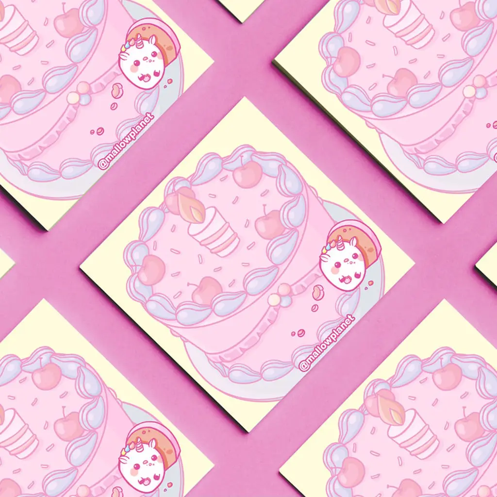 Unimallow Birthday Cake Memopad