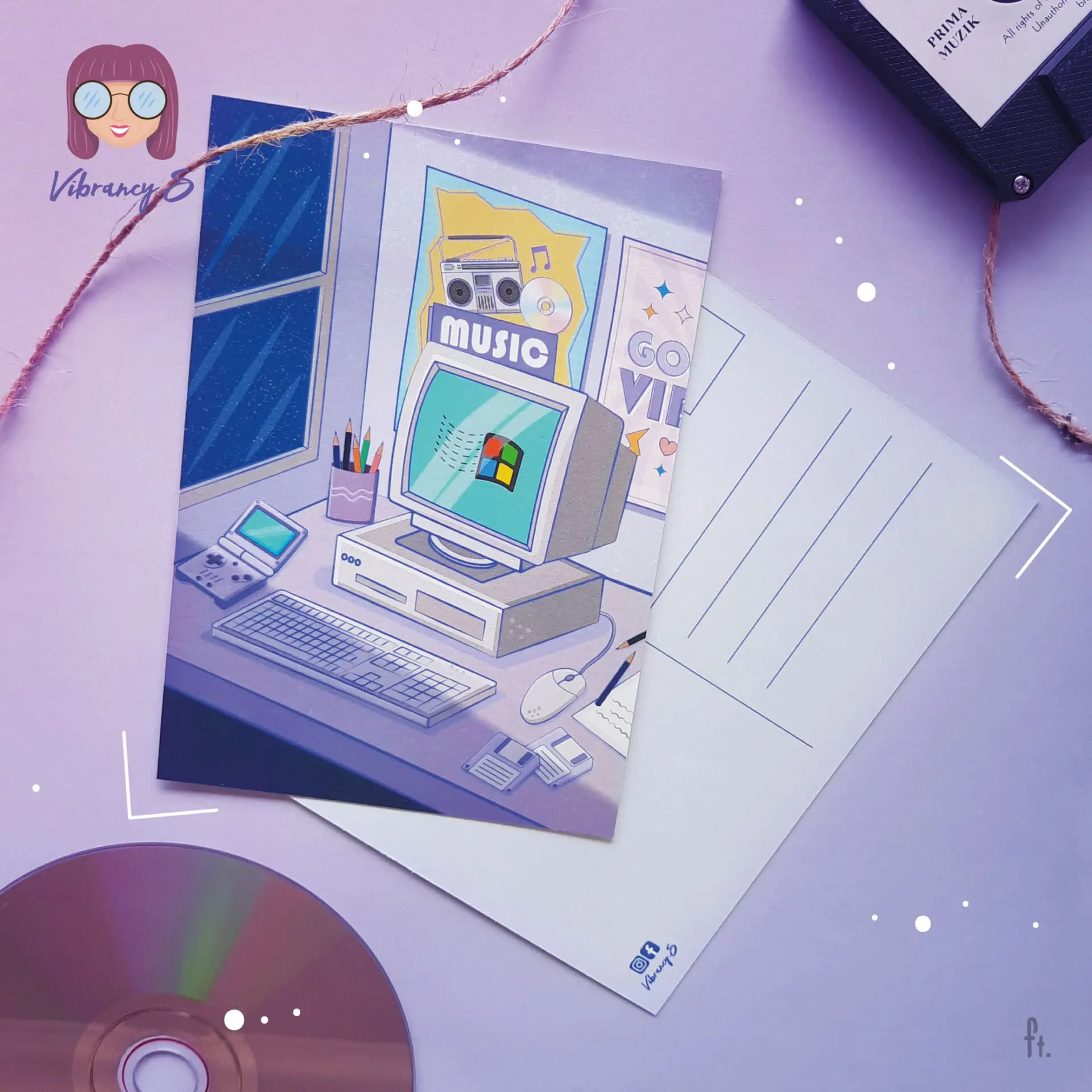 90's Computer Artprint / Postcard