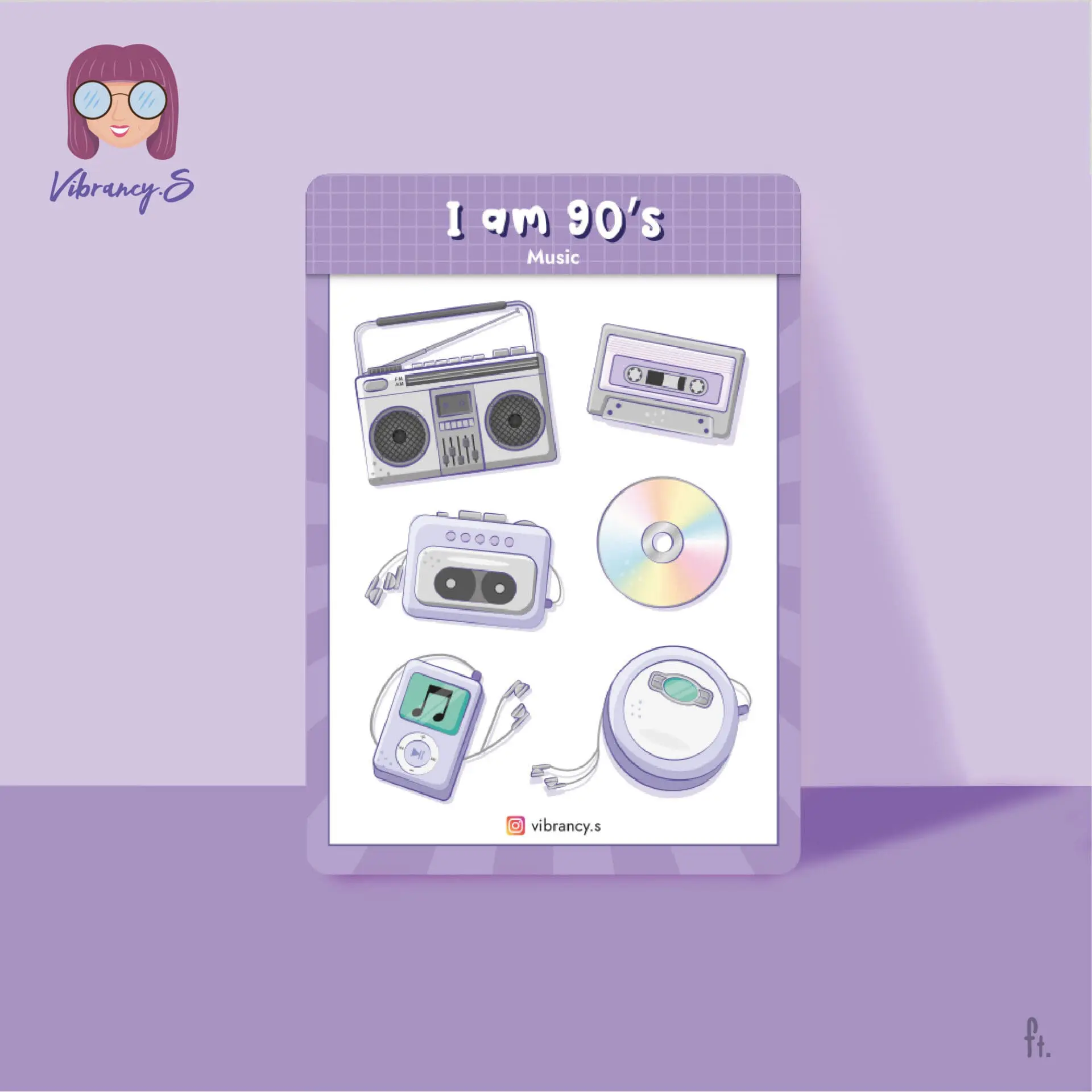 I am 90’s Sticker Sheet – Music