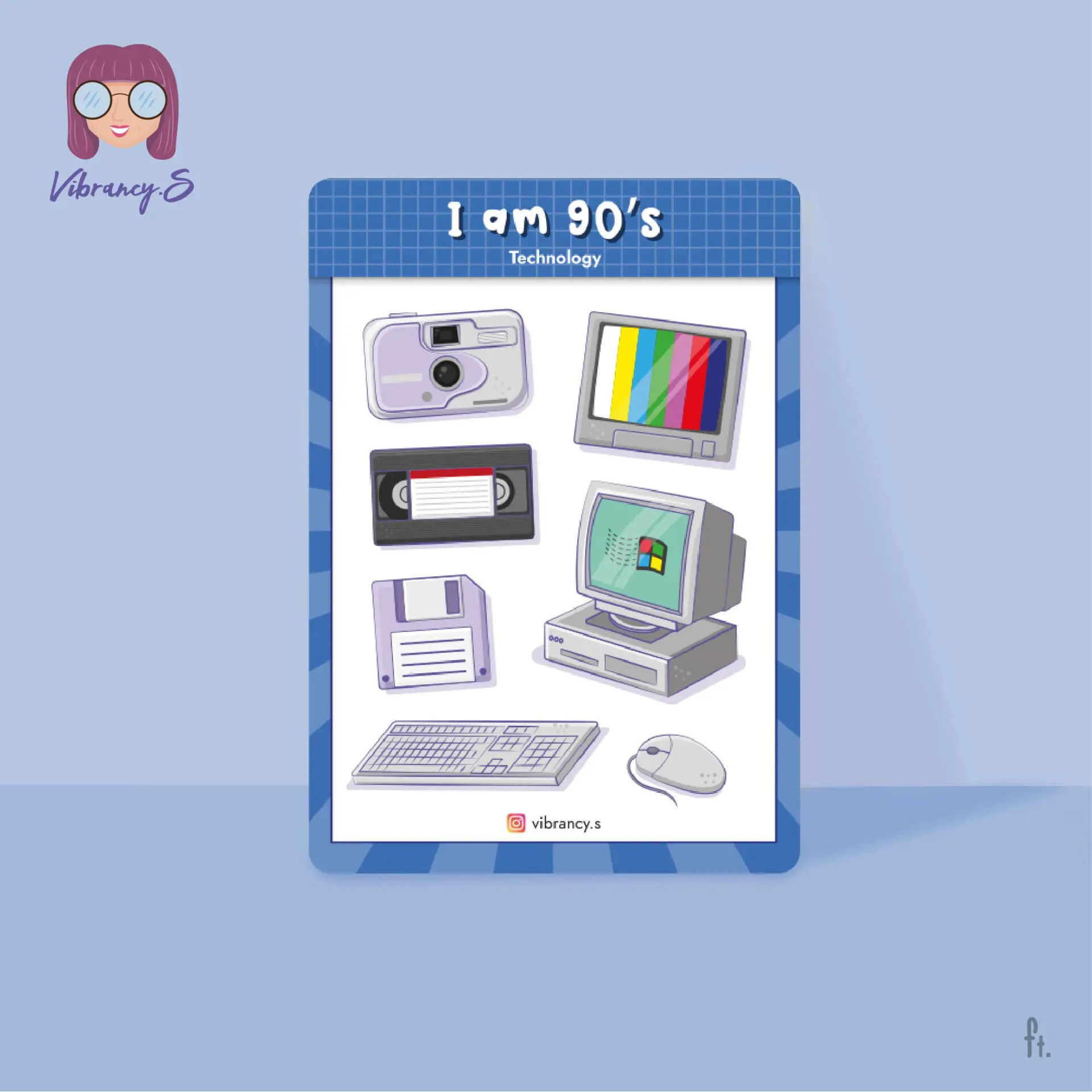 I am 90's Sticker Sheet - Technology