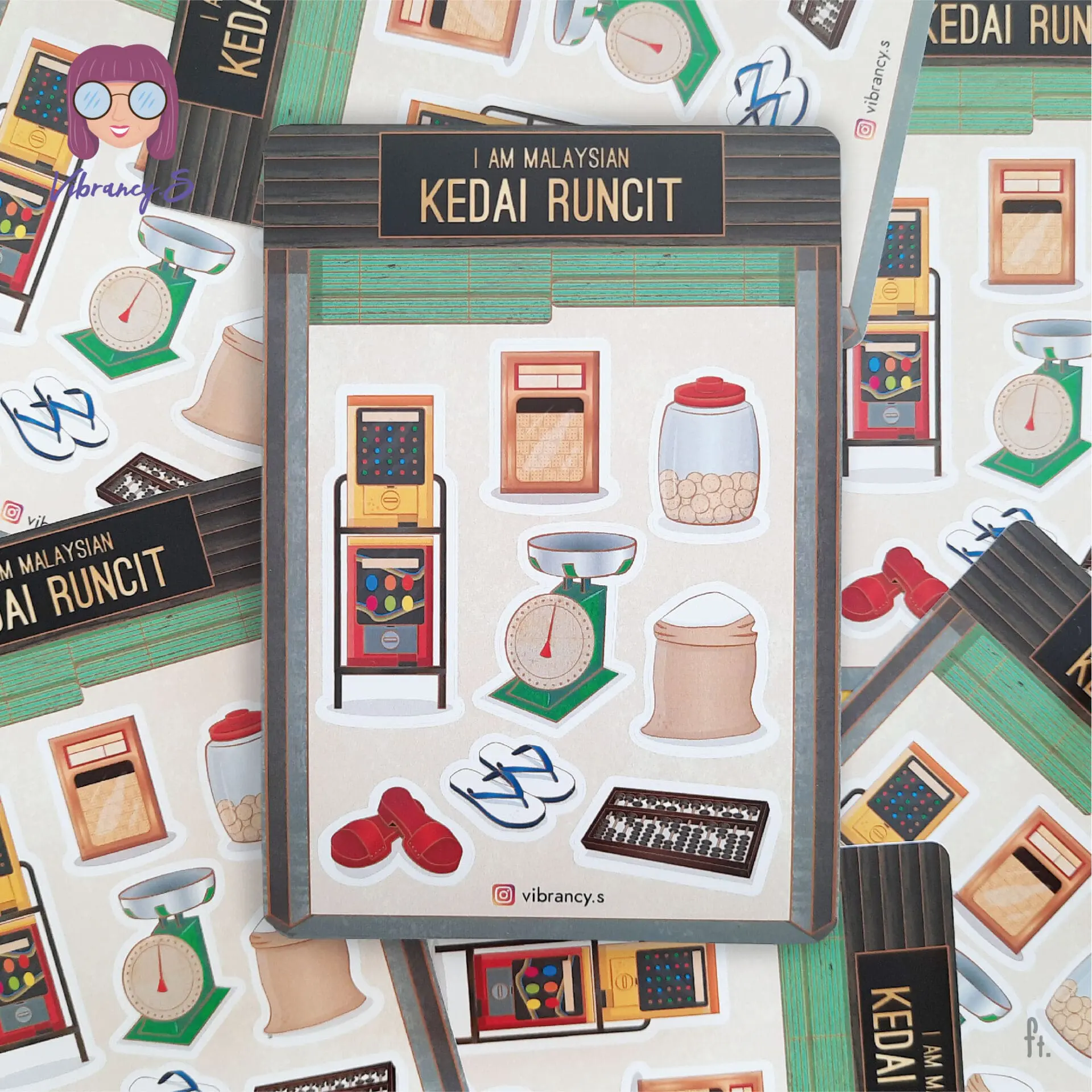 I am Malaysian Sticker Sheet - Kedai Runcit / Grocery Store