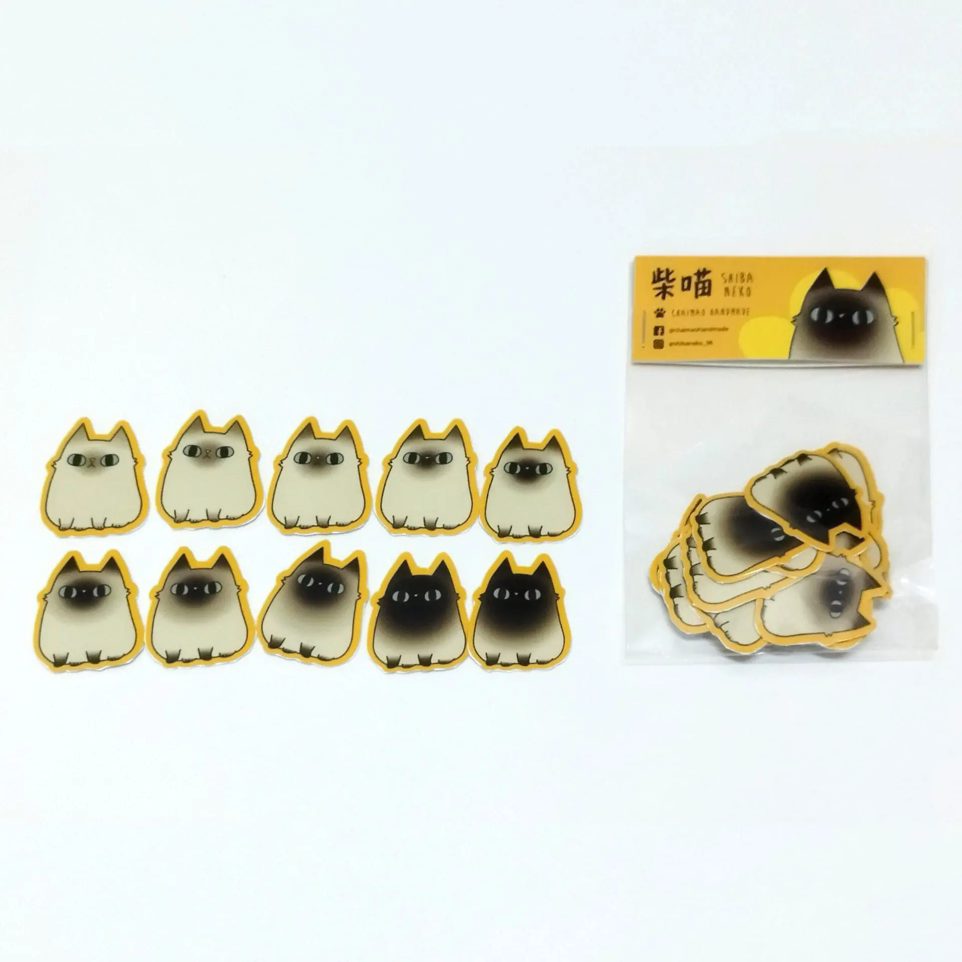 Roast Bread Series Siamese Cat Sticker packs (Small Size)