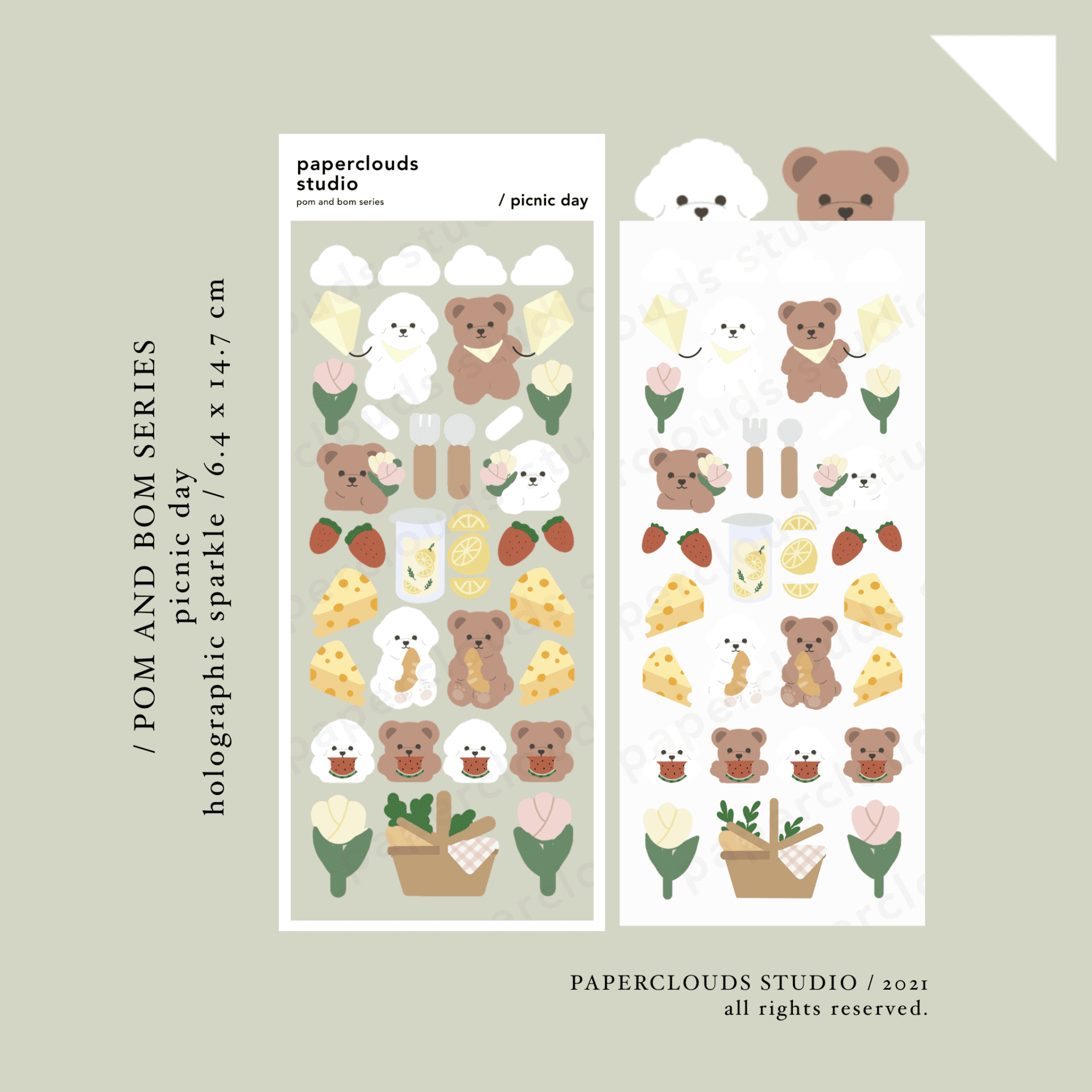 picnic day sticker sheet / pom and bom series | paperclouds ☁️