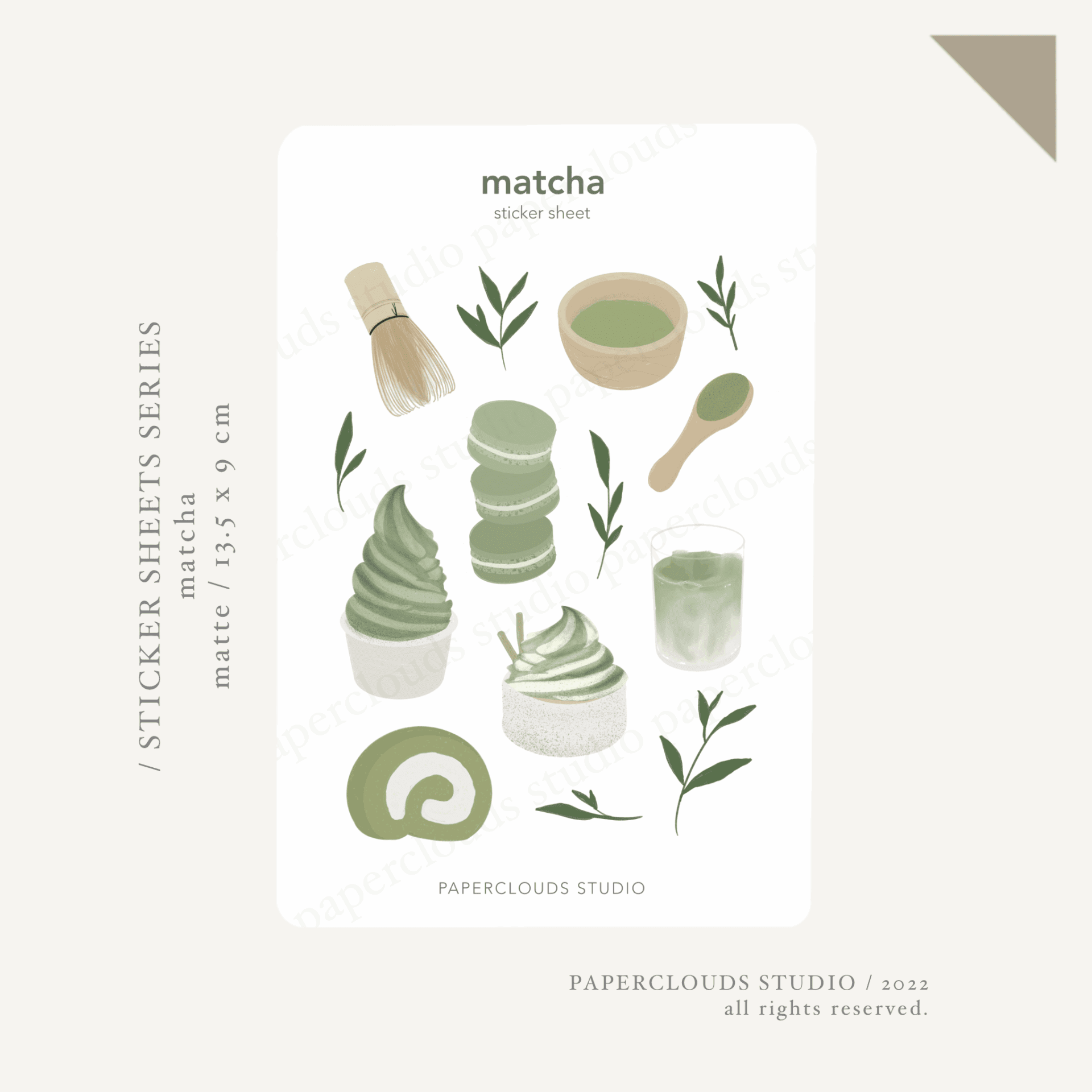 matcha sticker sheet | paperclouds ☁️