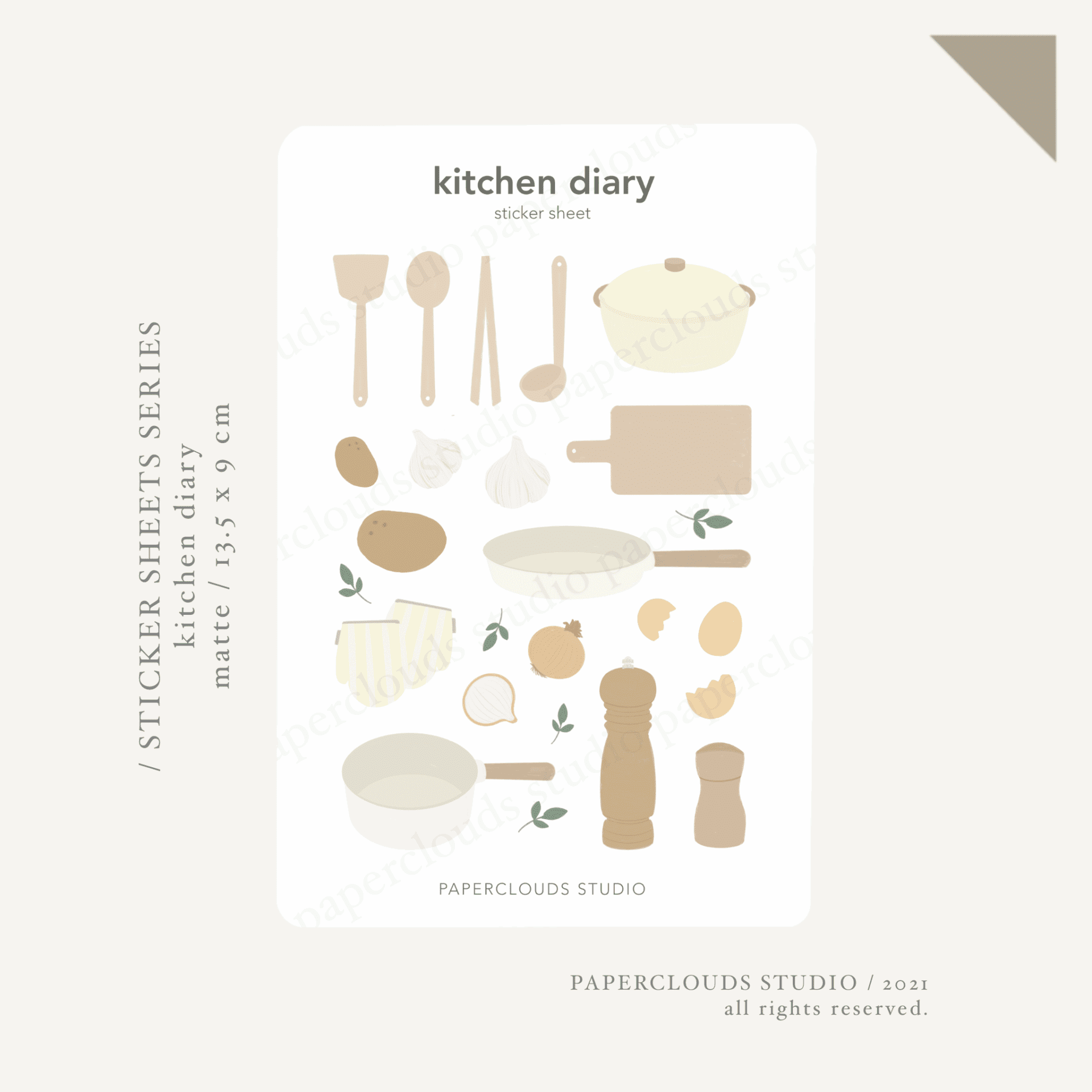 kitchen diary sticker sheet | paperclouds ☁️