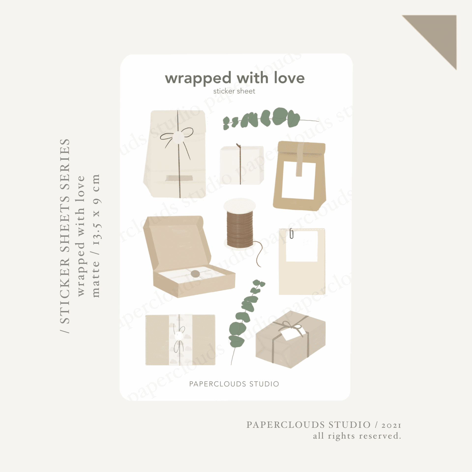 wrapped with love sticker sheet | paperclouds ☁️