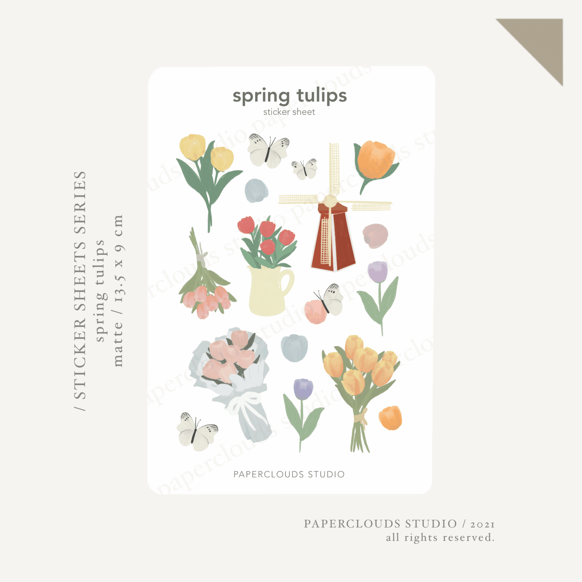 spring tulips sticker sheet | paperclouds ☁️