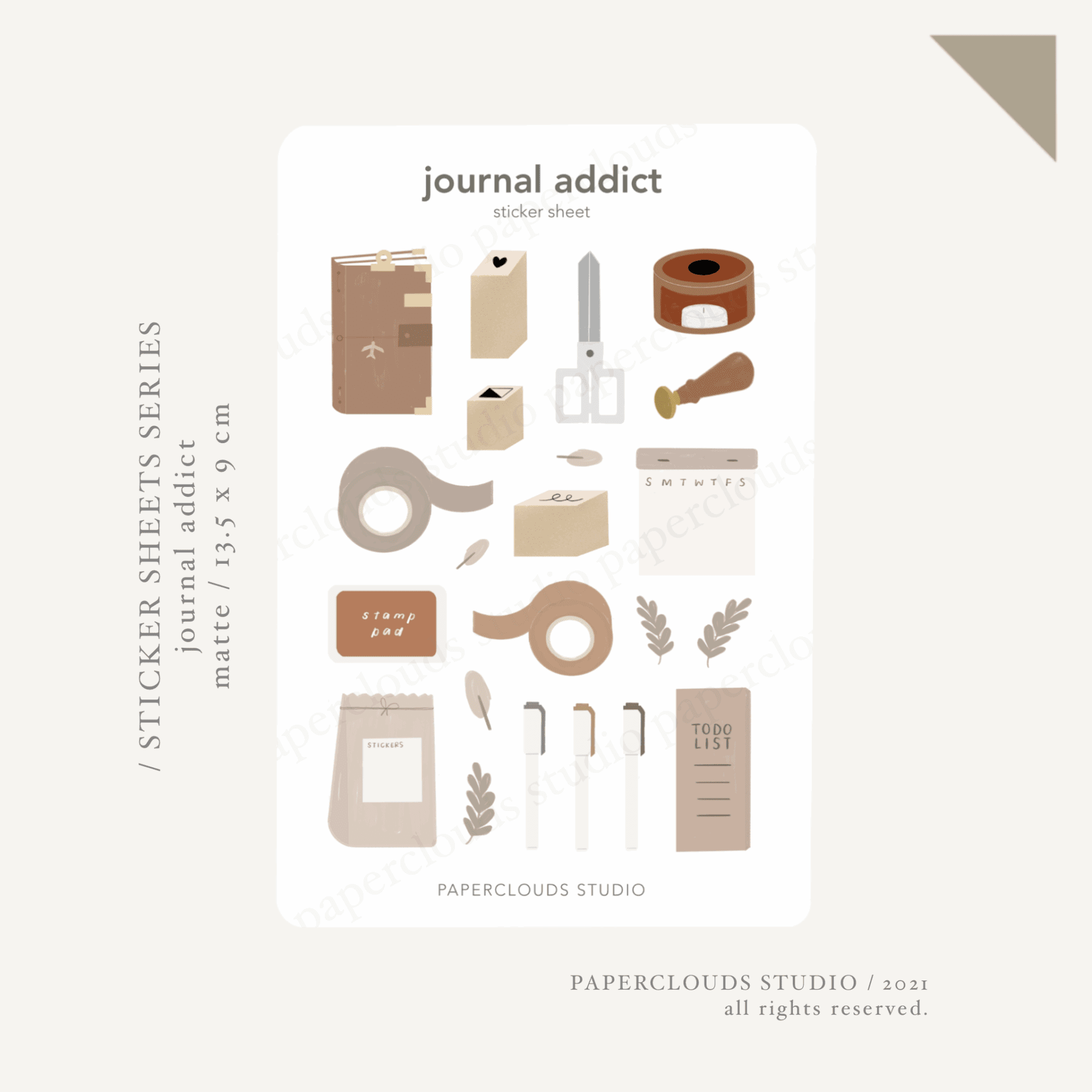 journal addict sticker sheet | paperclouds ☁️