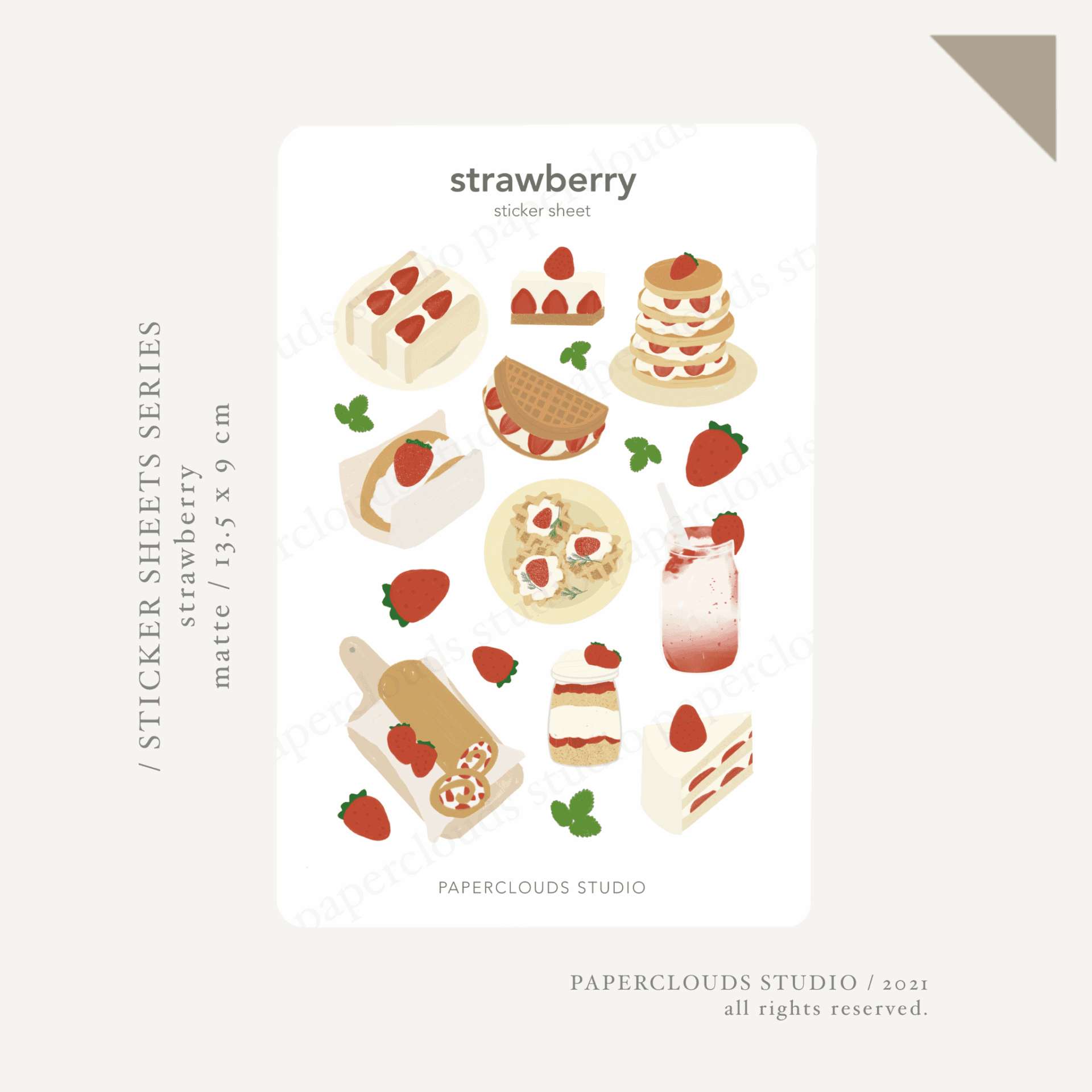 strawberry sticker sheet | paperclouds ☁️