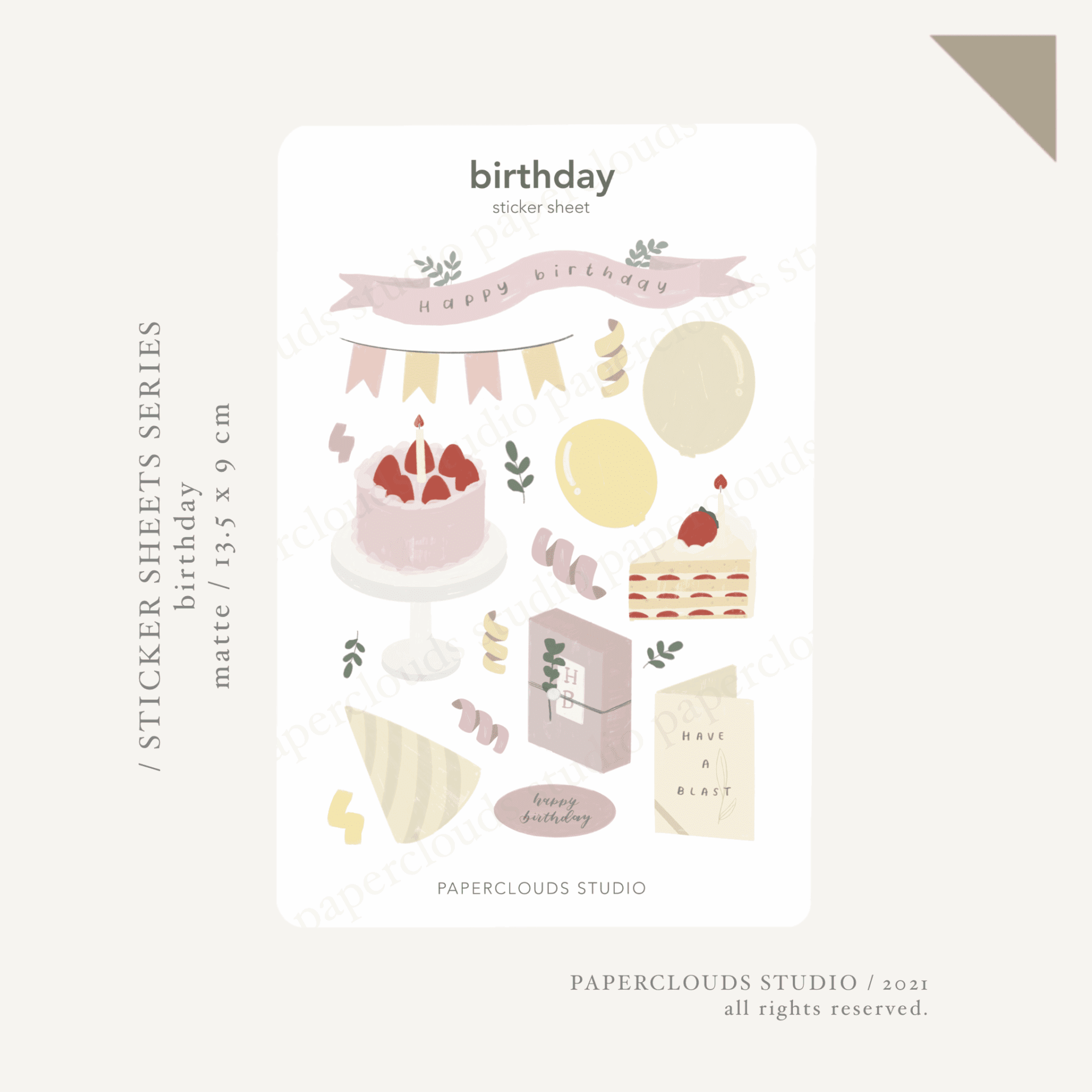 birthday sticker sheet | paperclouds ☁️