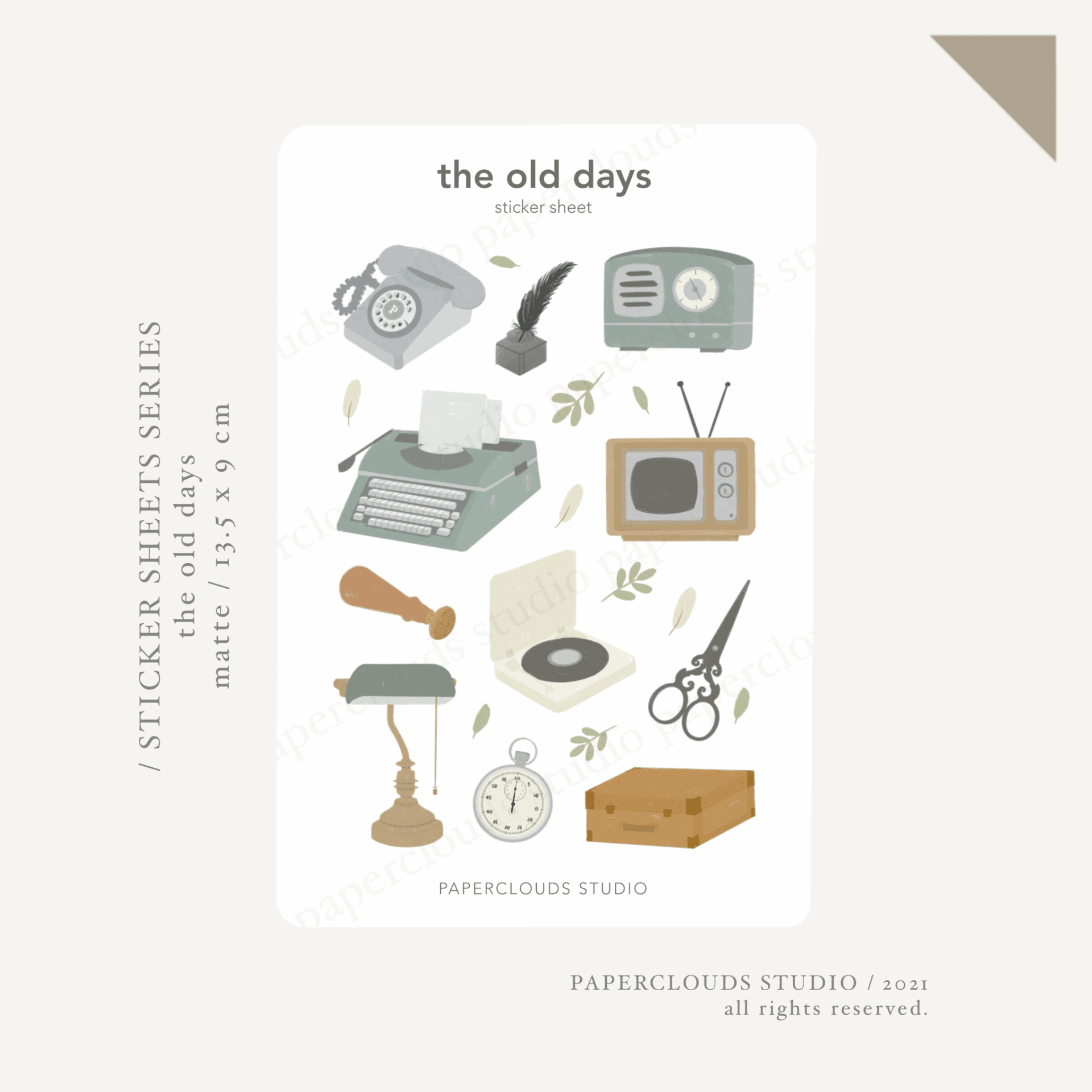 the old days sticker sheet | paperclouds ☁️
