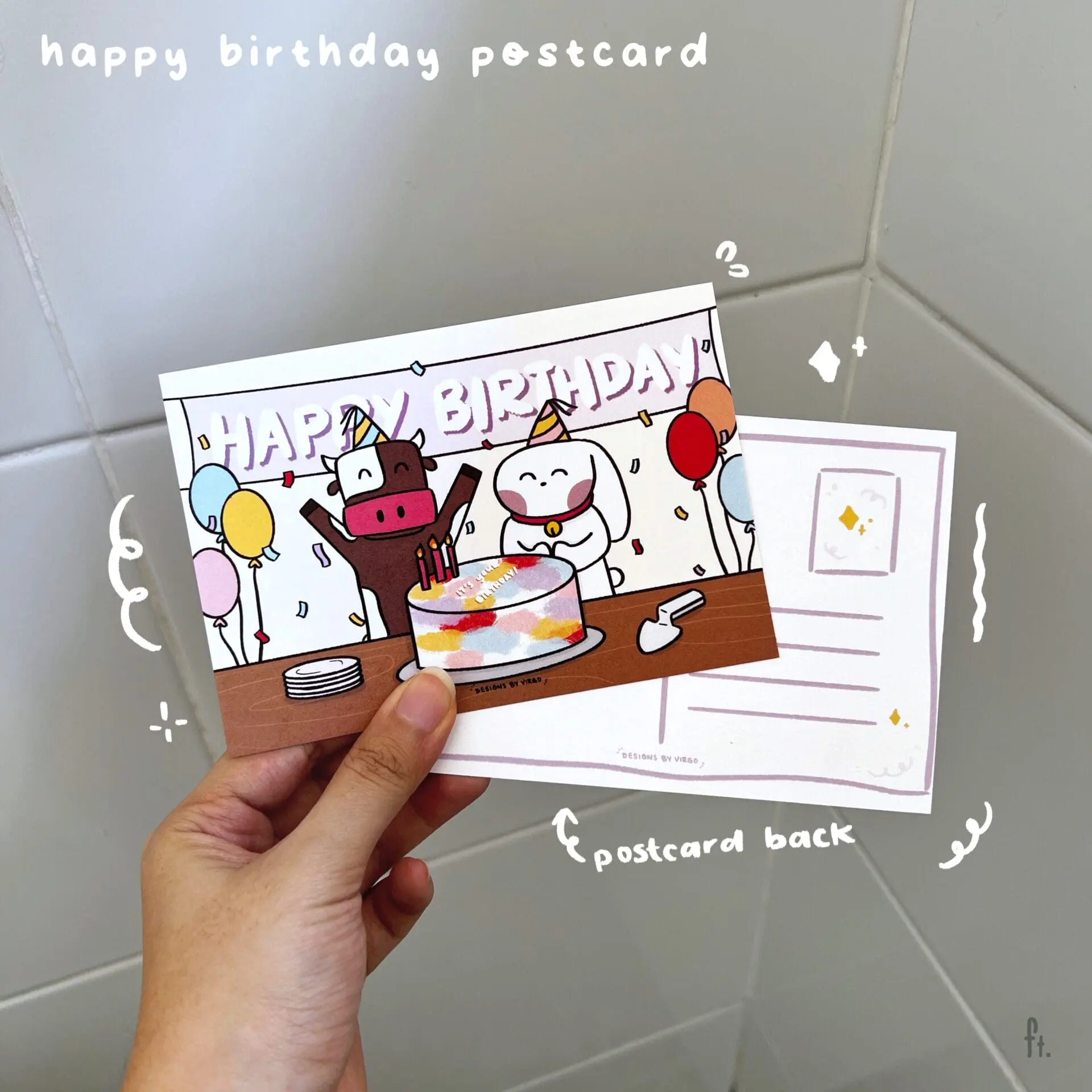 Ubi and Uggi Birthday Postcard