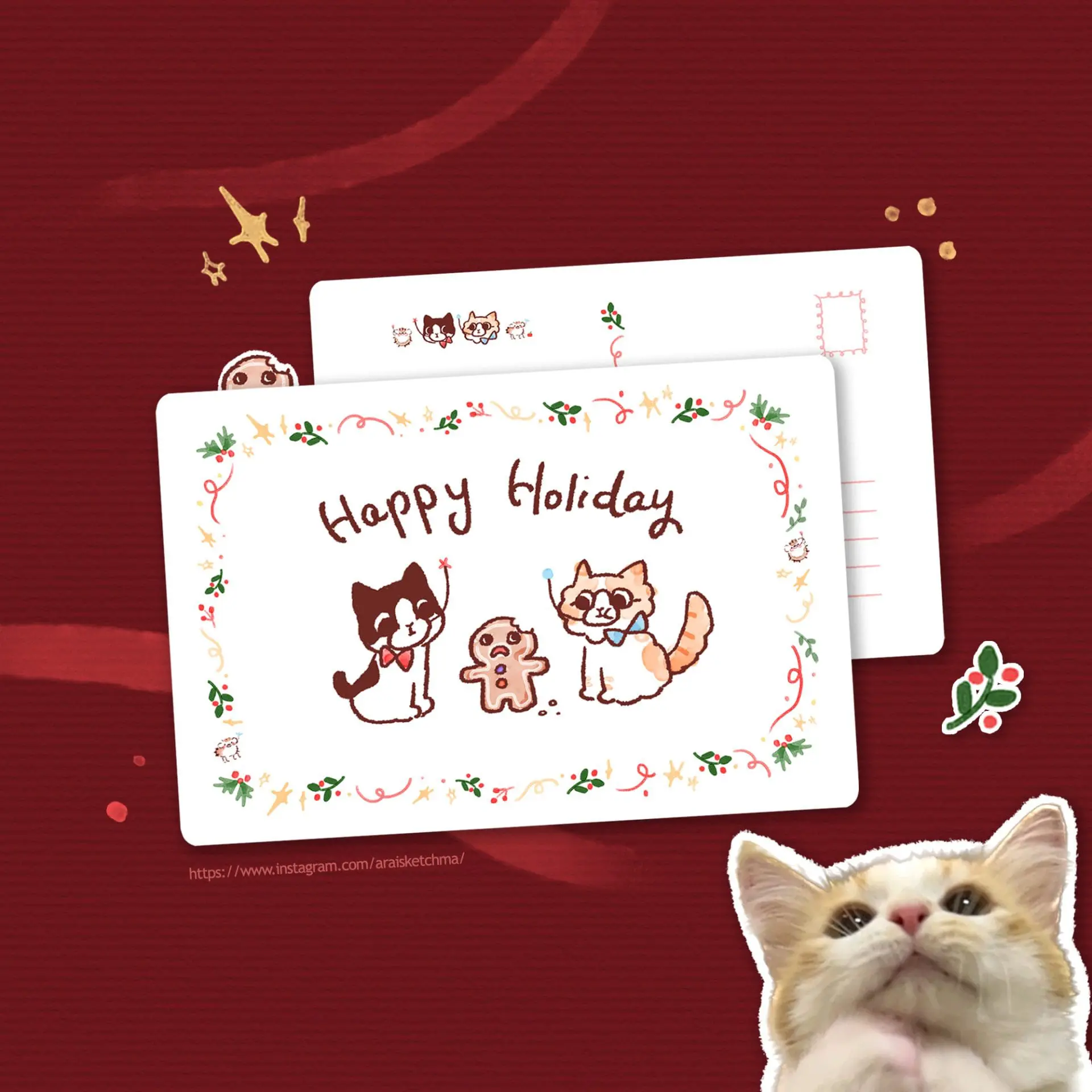 [Postcard A6] Happy Holiday! | Gingerbread