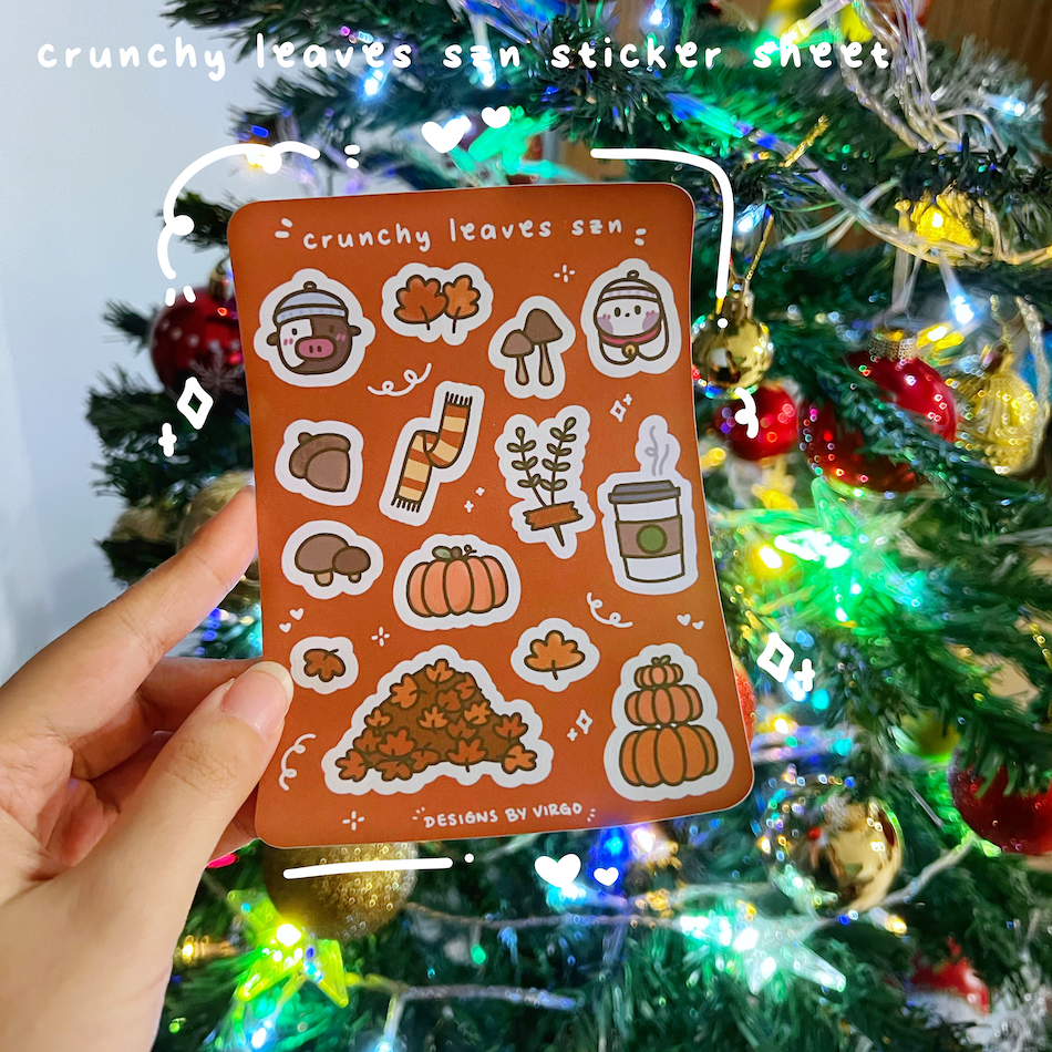 Ubi and Uggi Crunchy Leaves Szn Sticker Sheet