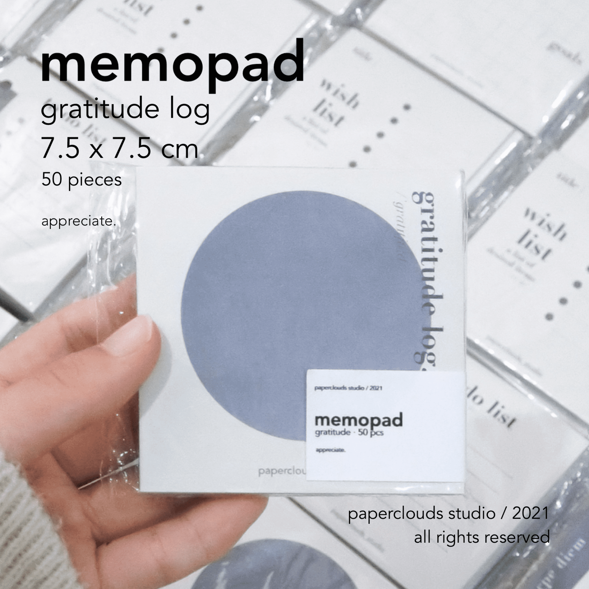 gratitude log - blueming memopad series | paperclouds ☁️
