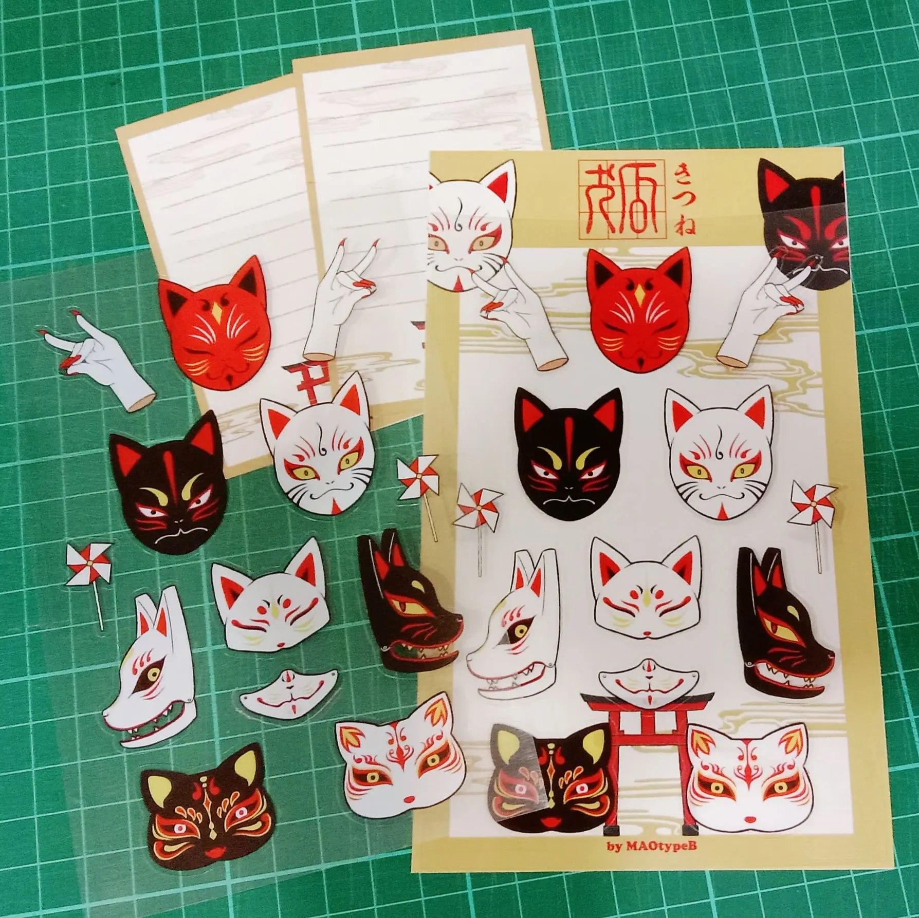 Fox Mask - Transparent Sticker Sheet