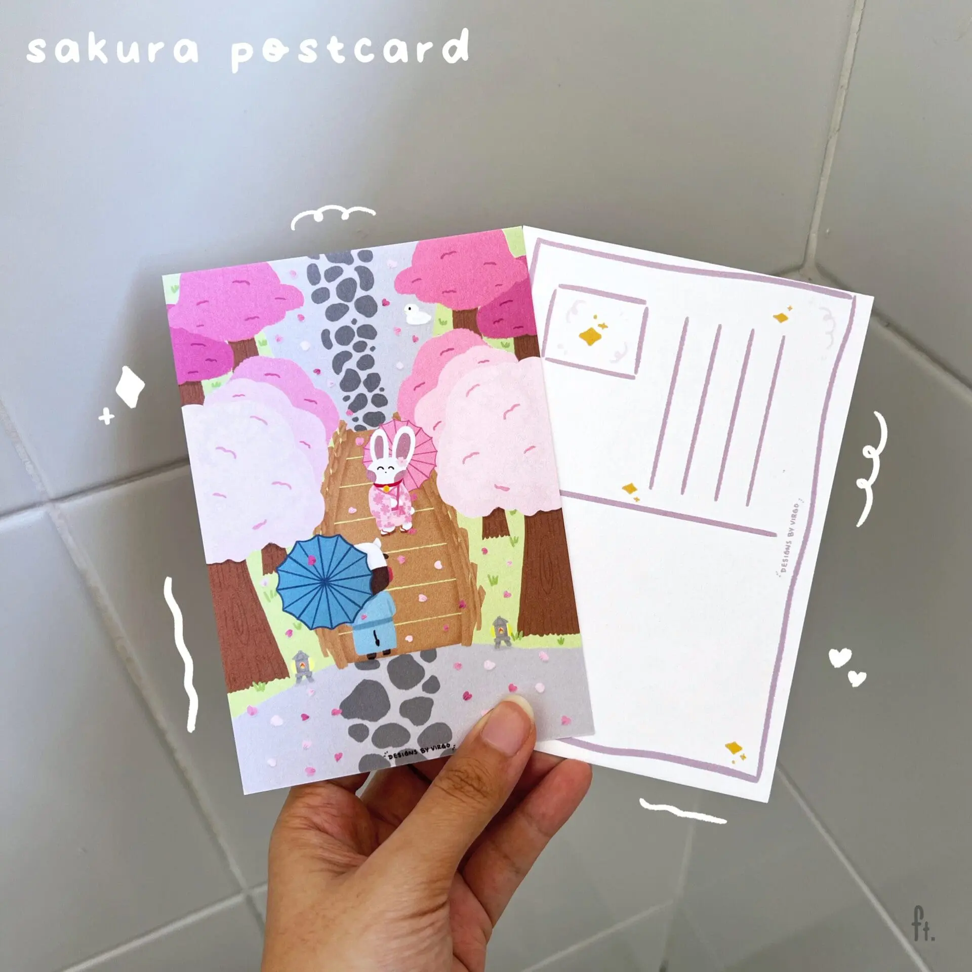 Ubi and Uggi Sakura Postcard