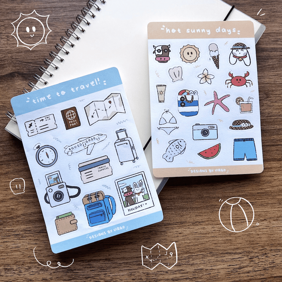 Ubi and Uggi Travel Sticker Sheets