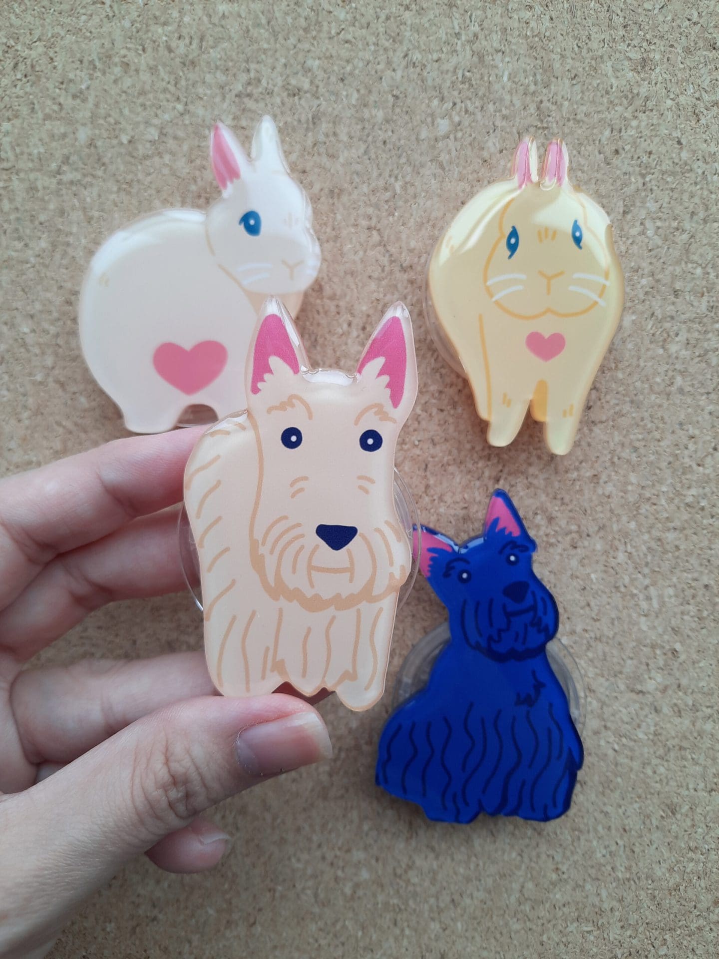 Cute animal cartoon acrylic phone grips
